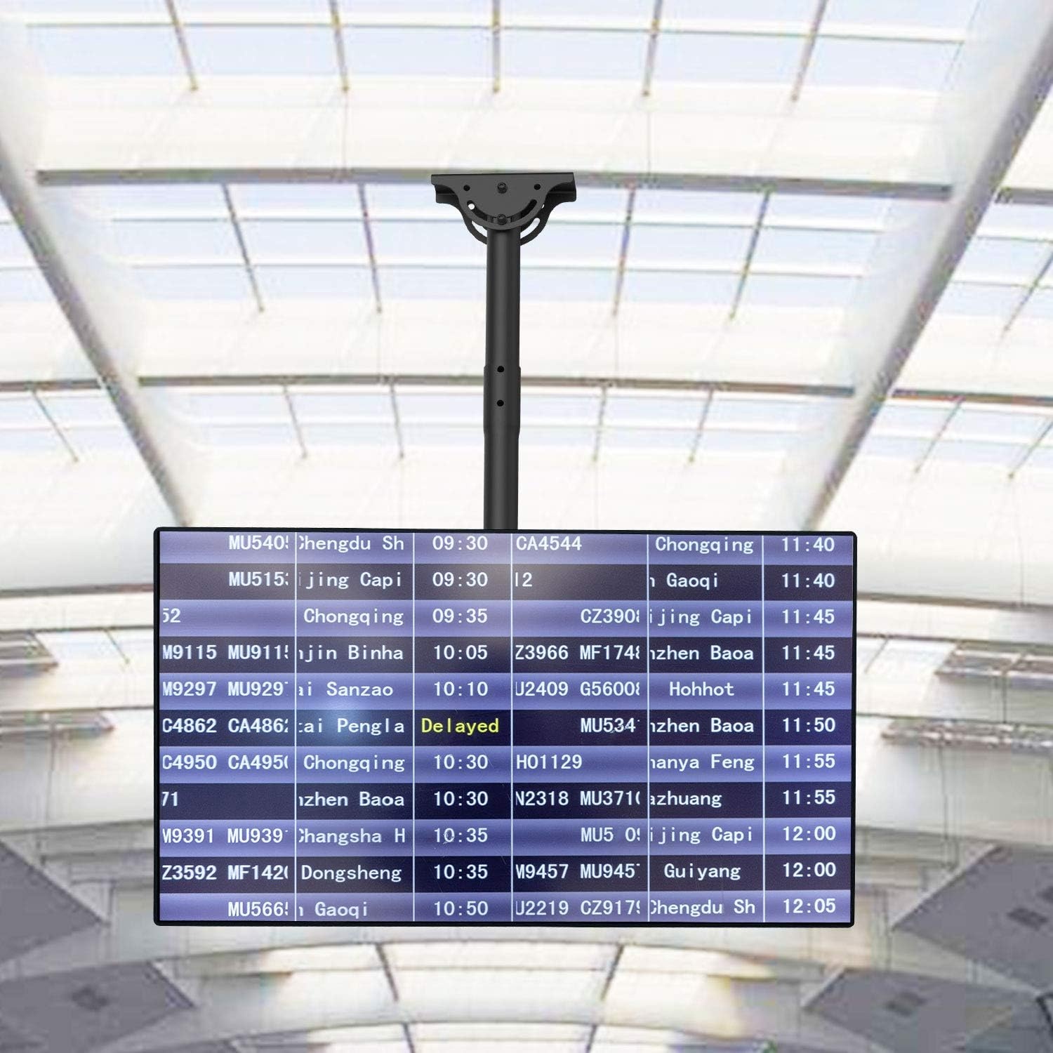 image:imageWALI Ceiling TV Mount for 2665 Inch LCD LED OLED 4K TVs Hanging Pole Ceiling Mount TV Bracket Up Down TV Ceiling Mounts for Gym Patio Gazebo up to 110 lbs Max VESA 400x400mm CM2665 Black200x200mm