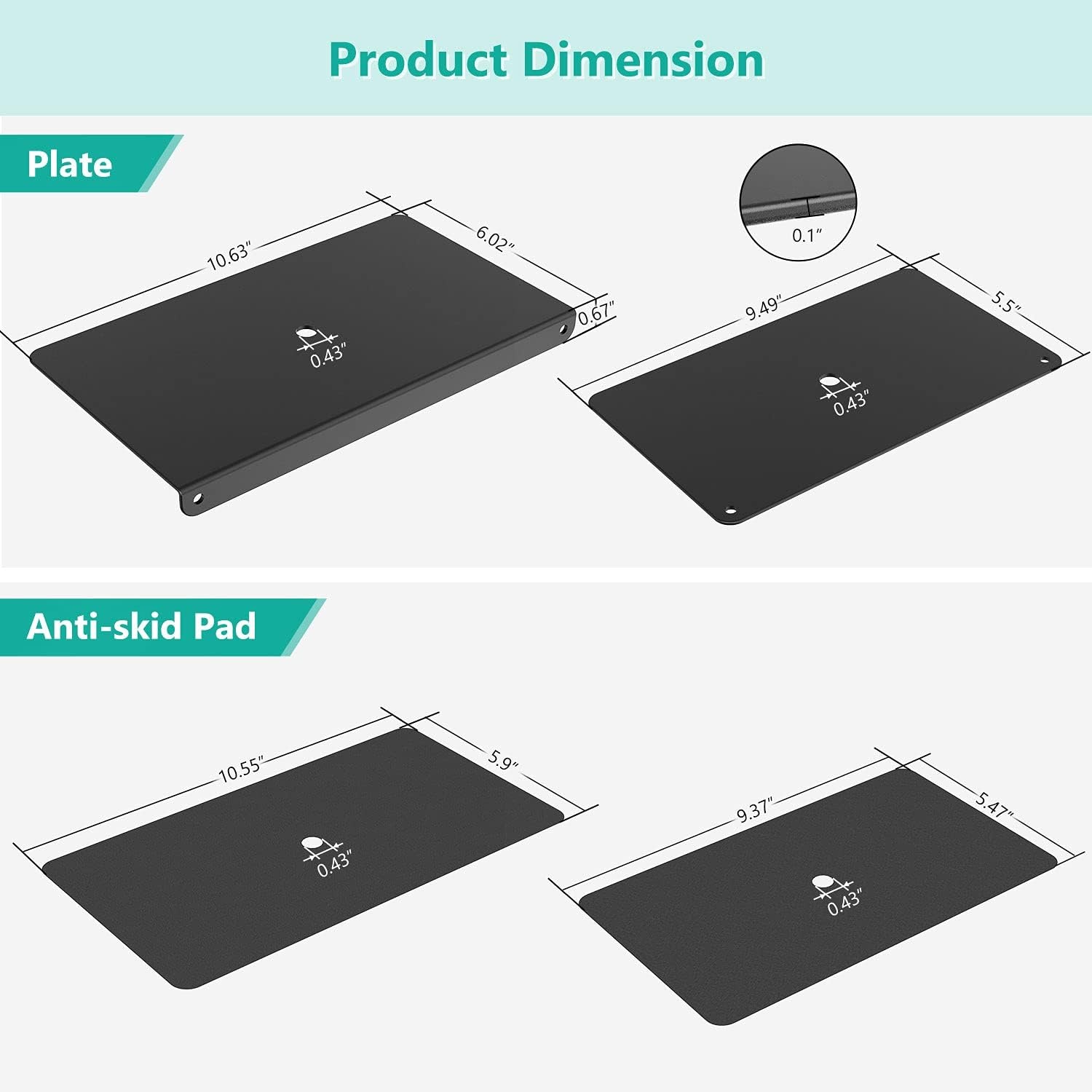 image:imageWALI Computer Monitor Arm Clamp C Bracket Clamp Steel Reinforcement for Most Monitor Mount Stand Grommet C Clamp Installation CGRPW WhiteBlack