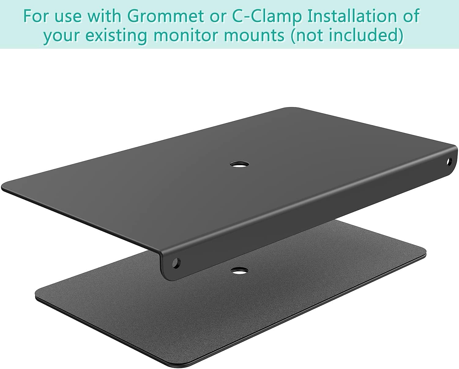 image:imageWALI Computer Monitor Arm Clamp C Bracket Clamp Steel Reinforcement for Most Monitor Mount Stand Grommet C Clamp Installation CGRPW WhiteBlack
