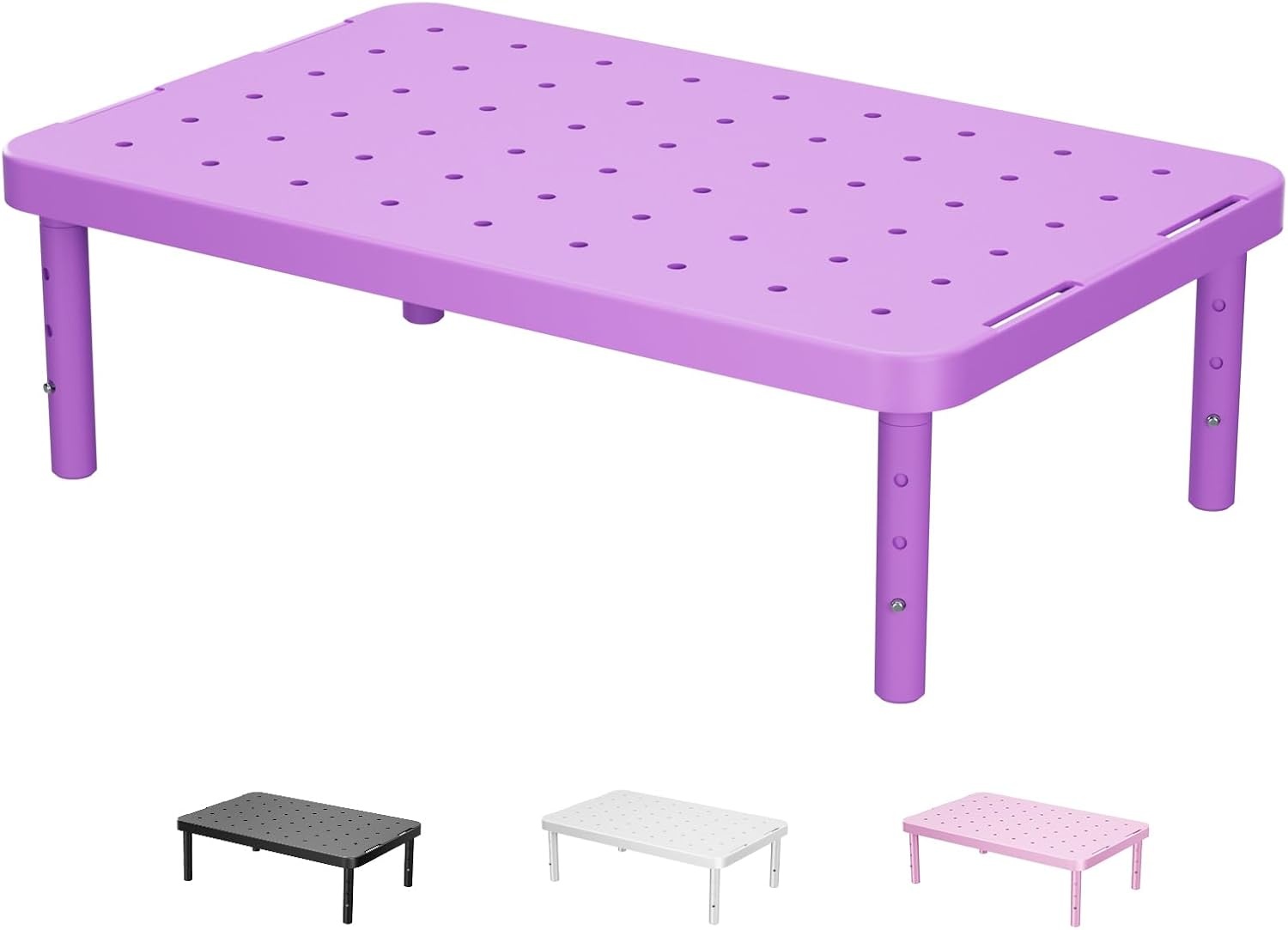 image:imageWALI Computer Monitor Stand for Desk Adjustable Laptop Riser Desk Monitor Stand Underneath Storage for Office School Supplies PTT001B 1 Pack BlackViolet