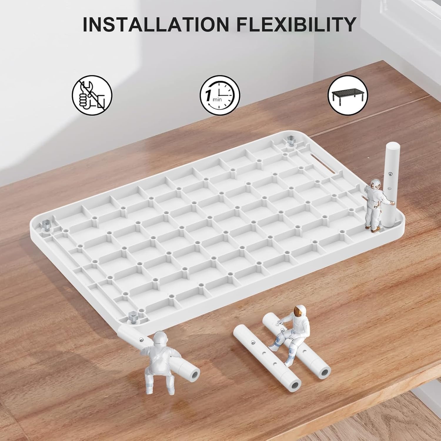 image:imageWALI Dual Monitor Stand for Desk Desk Monitor Riser 3 Height Adjustable Laptop Riser with Airflow Vents Desk Organizer for Computer Laptop Printer Notebook STT0032 2 Pack BlackWhite