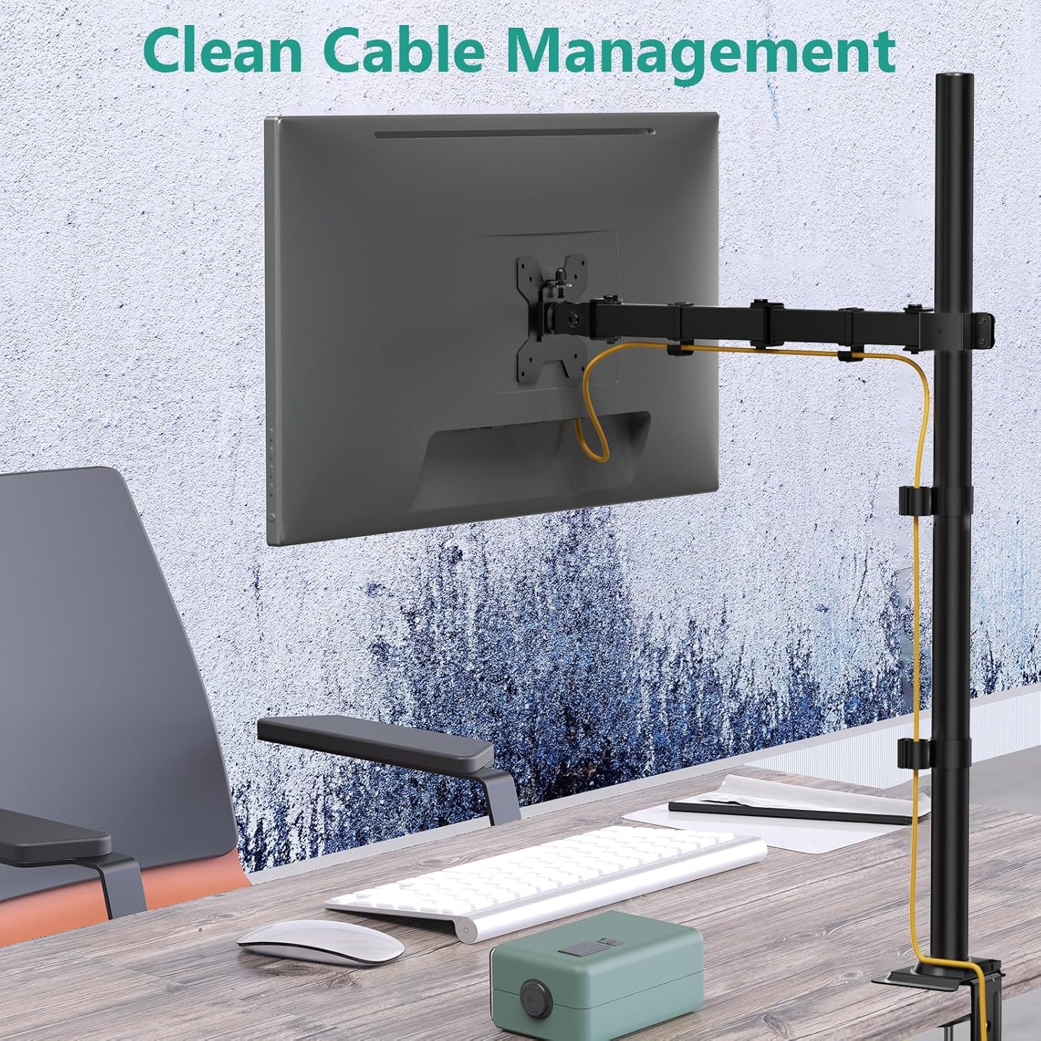 image:imageWALI Extra Tall Dual LCD Monitor Fully Adjustable Desk Mount Fits 2 Screens up to 27 inch 22 lbs Weight Capacity per Arm M002XL Black1332