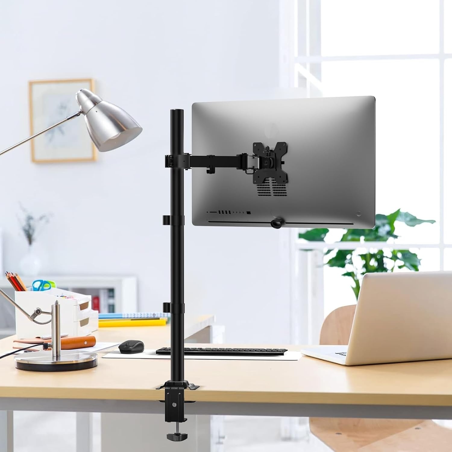 image:imageWALI Extra Tall Dual LCD Monitor Fully Adjustable Desk Mount Fits 2 Screens up to 27 inch 22 lbs Weight Capacity per Arm M002XL Black1332