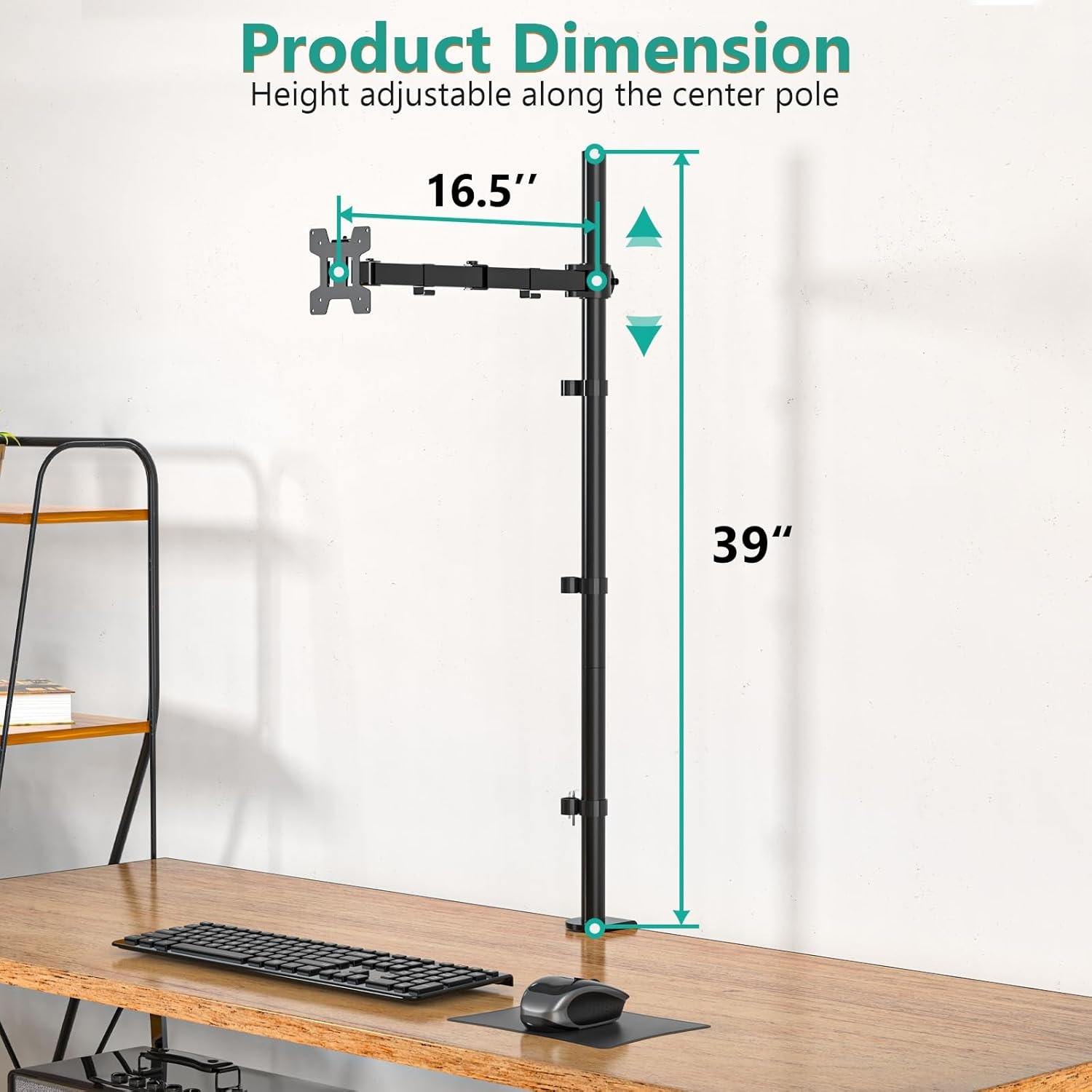 image:imageWALI Extra Tall Dual LCD Monitor Fully Adjustable Desk Mount Fits 2 Screens up to 27 inch 22 lbs Weight Capacity per Arm M002XL Black1338