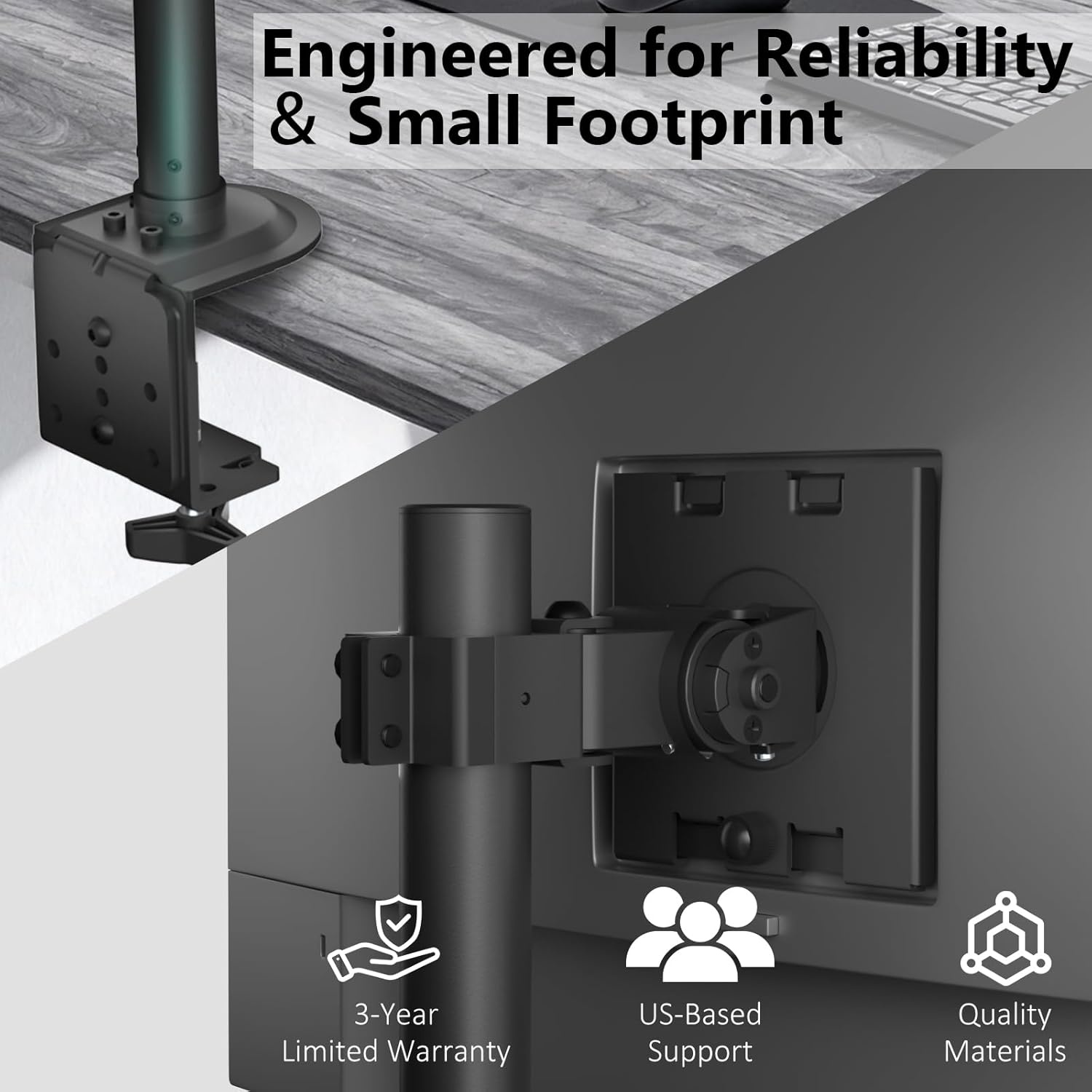 image:imageWALI Extra Tall Dual LCD Monitor Fully Adjustable Desk Mount Fits 2 Screens up to 27 inch 22 lbs Weight Capacity per Arm M002XL Black1349