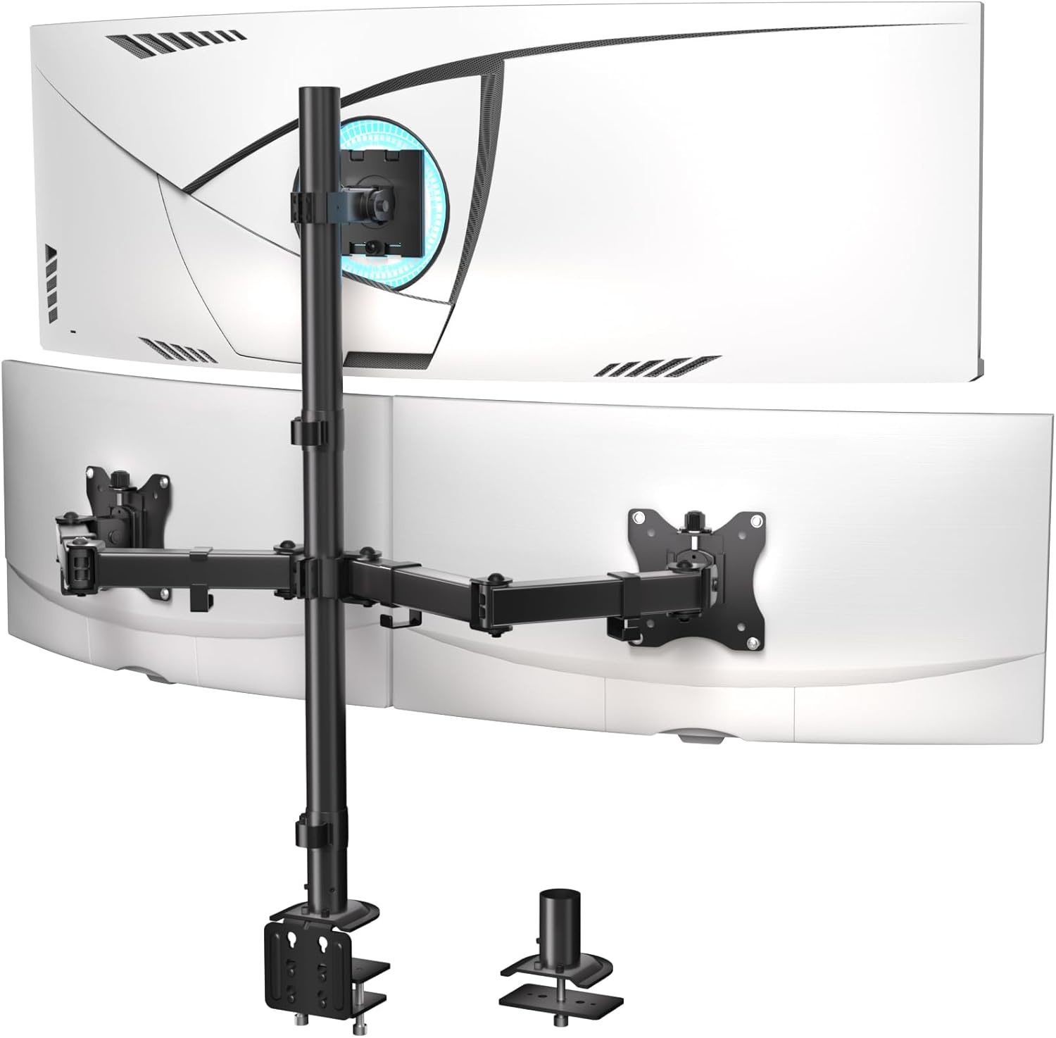 image:imageWALI Extra Tall Dual LCD Monitor Fully Adjustable Desk Mount Fits 2 Screens up to 27 inch 22 lbs Weight Capacity per Arm M002XL Black1349