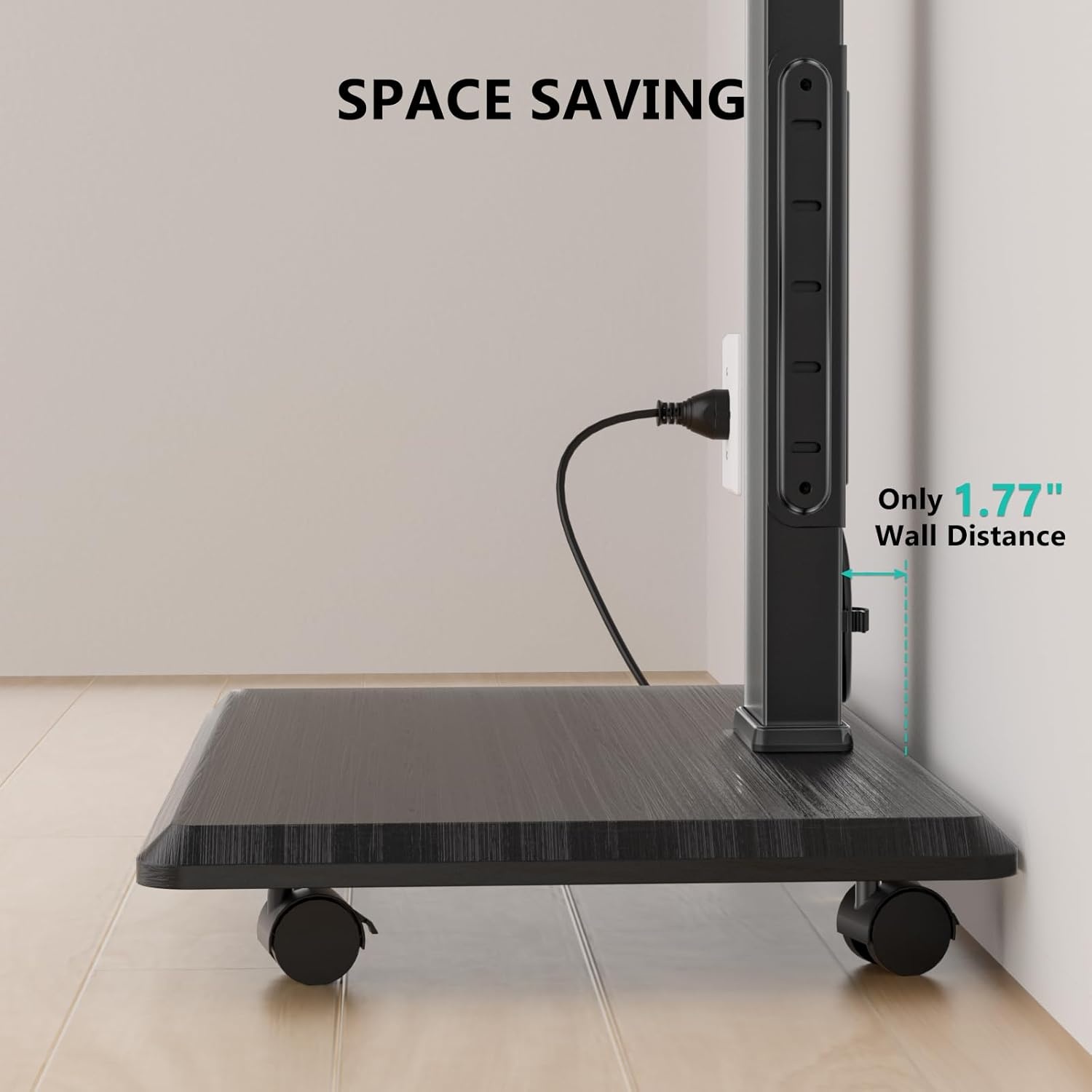 image:imageWALI Floor TV Stand with Power Outlet Tall TV Stand Mount for 3275 inch TV up to 110 lbs Swivel and Height Adjustable TV Stands with Wood Base for Bedroom Living RoomTVDVD7P BlackBlack