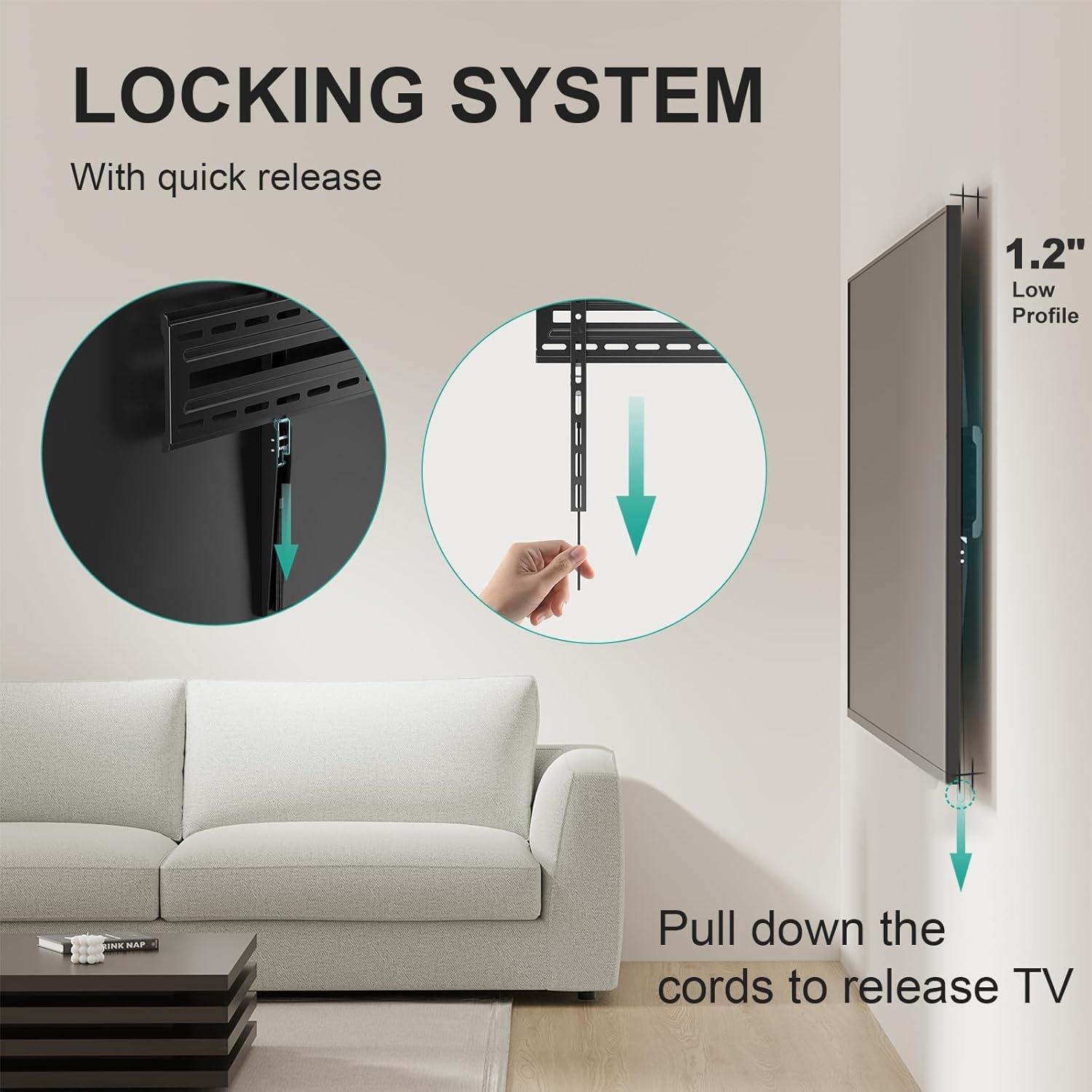 image:imageWALI Full Motion TV Wall Mount for 3270 Inch TVs Dual Articulating Mount with Swivel Tilt amp Extension VESA up to 400x400mm Fits 1216 Wood Studs Holds Up to 88 lbsBlack