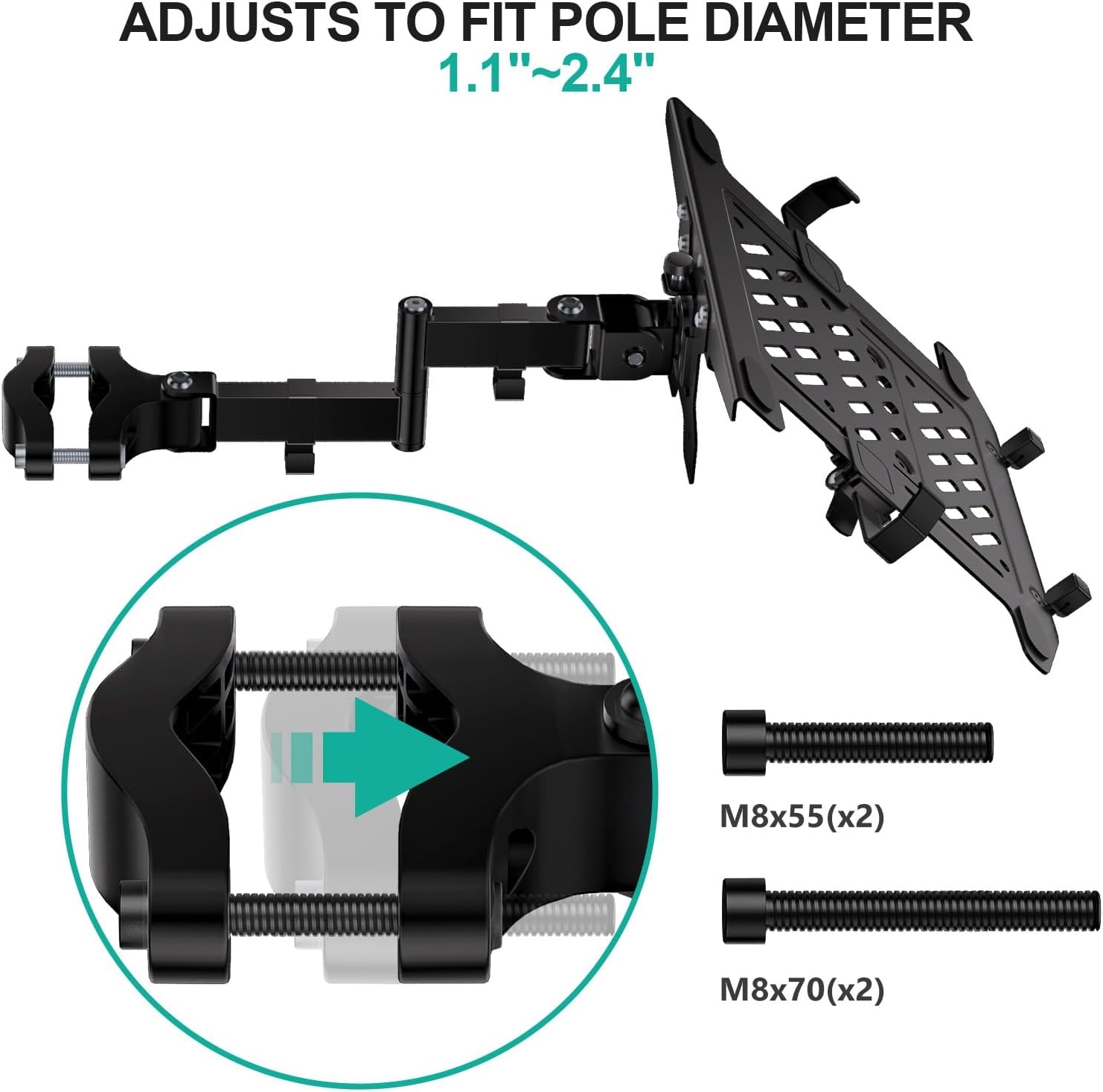 image:imageWALI Laptop Desk Mount for 17 inch Notebook Adjustable Single Monitor Arm with Laptop Holder for 32 inch Screen Laptops Stand with Ventilated Tray Up to 22 lbs M00LP BlackBlack