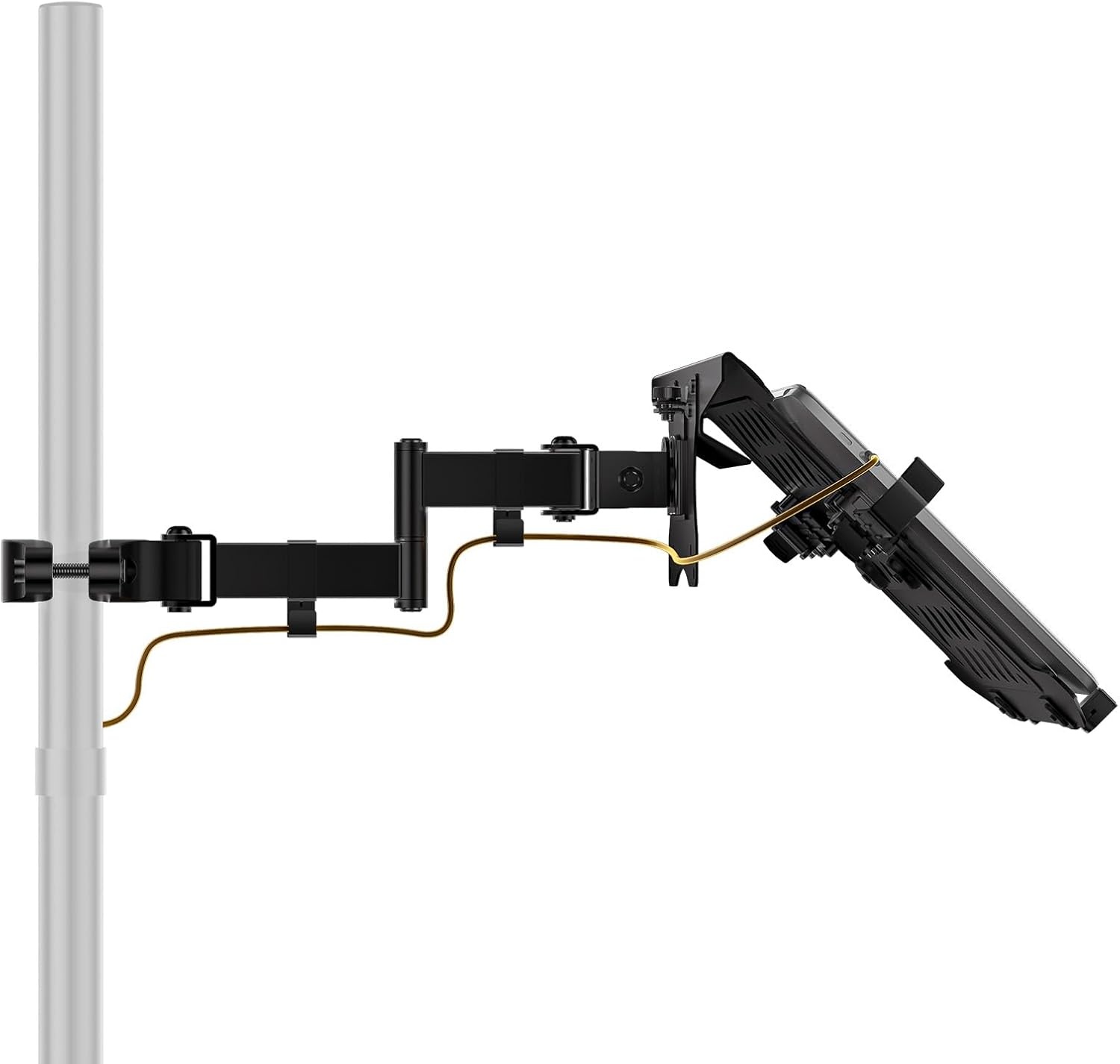 image:imageWALI Laptop Pole Mount Adjustable Laptop Arm Holder Fits 10 to 156 inch Laptops 2in1 Full Motion Monitor Mount with Removable Holder VESA 75x75 or 100x100 mm Holds up to 154lbs011ARMLP Black