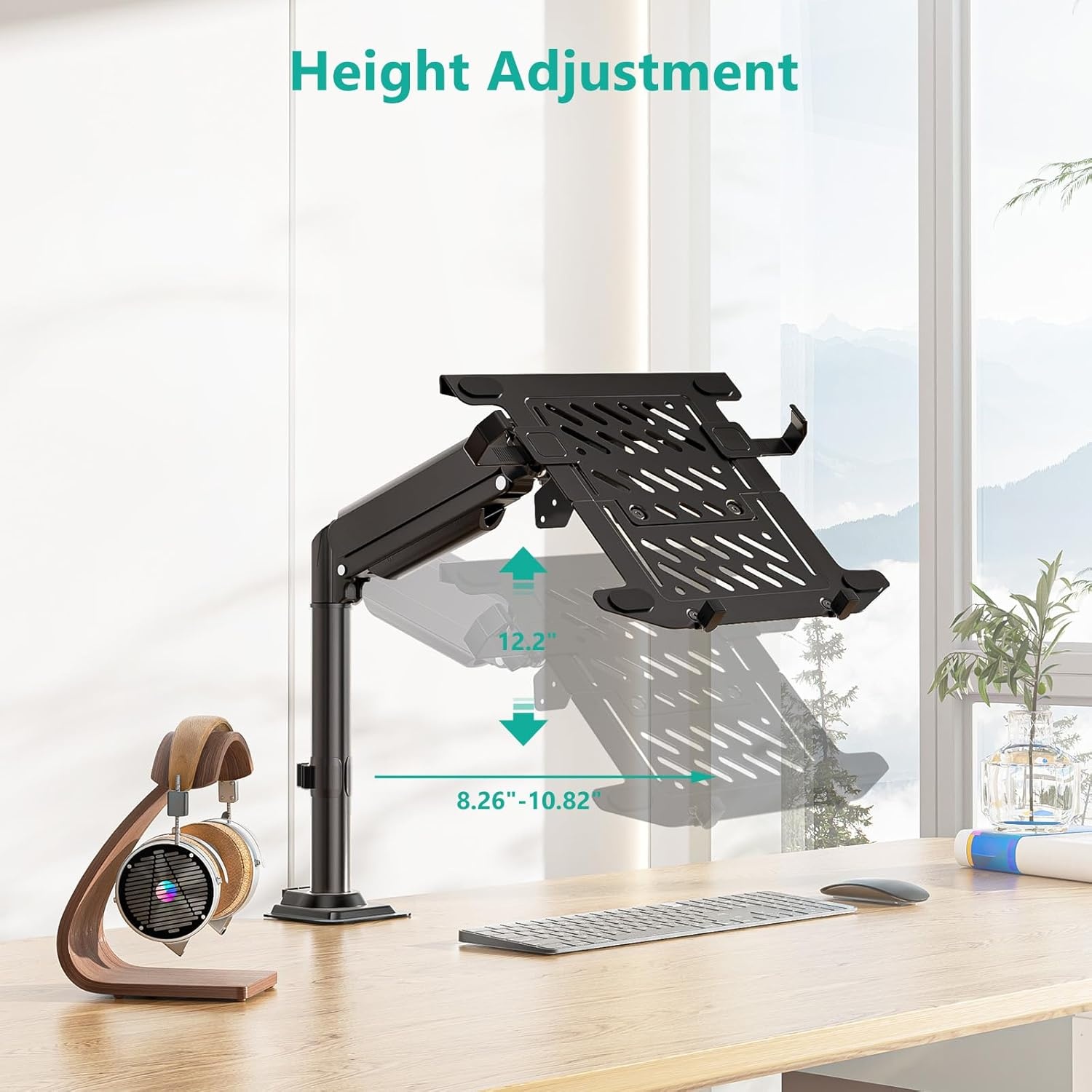 image:imageWALI Laptop Pole Mount Adjustable Laptop Arm Holder Fits 10156 Laptops 2in1 Full Motion Monitor Mount with Removable Tray VESA 75x75 or 100x100 mm Holds up to 154lbs011ARMLPN BlackBlack