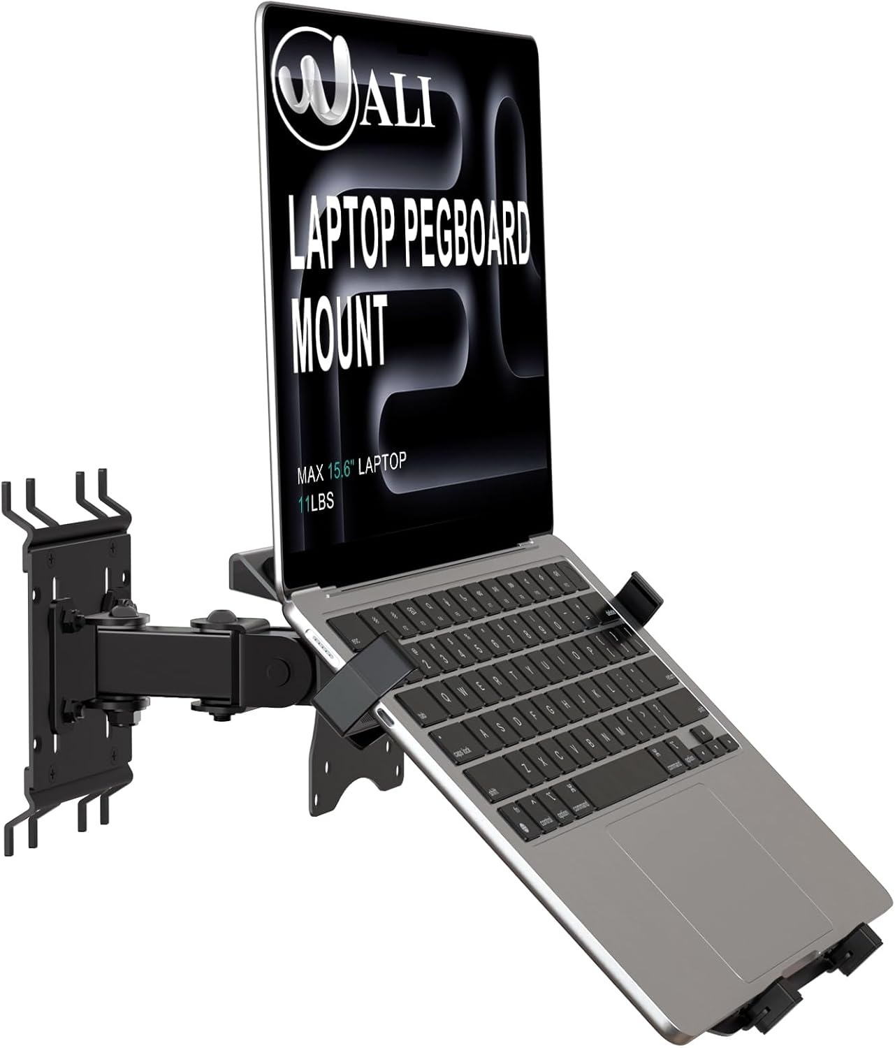 image:imageWALI Laptop Pole Mount Adjustable Laptop Arm Holder Fits 10156 Laptops 2in1 Full Motion Monitor Mount with Removable Tray VESA 75x75 or 100x100 mm Holds up to 154lbs011ARMLPN BlackBlack