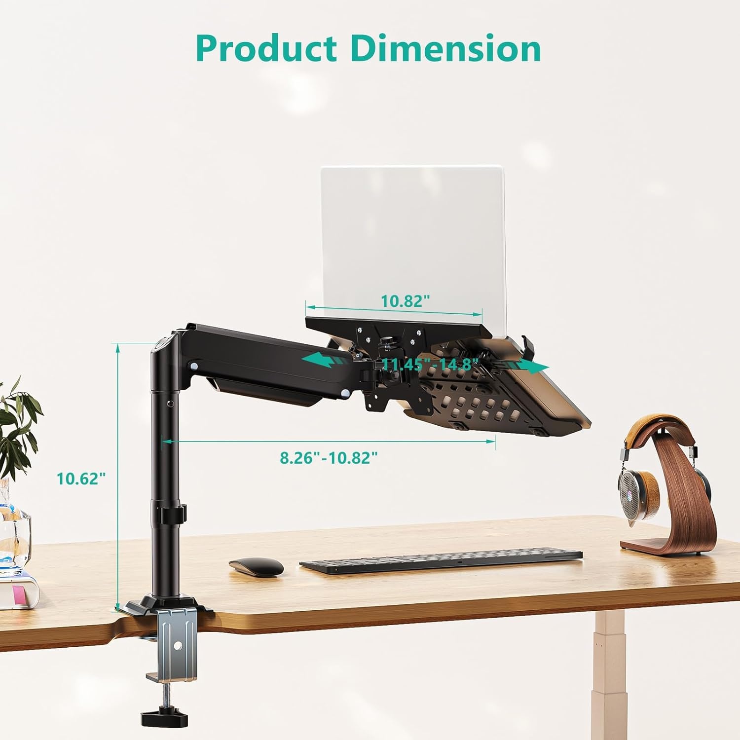 image:imageWALI Laptop Pole Mount Adjustable Laptop Arm Holder Fits 10156 Laptops 2in1 Full Motion Monitor Mount with Removable Tray VESA 75x75 or 100x100 mm Holds up to 154lbs011ARMLPN BlackBlack