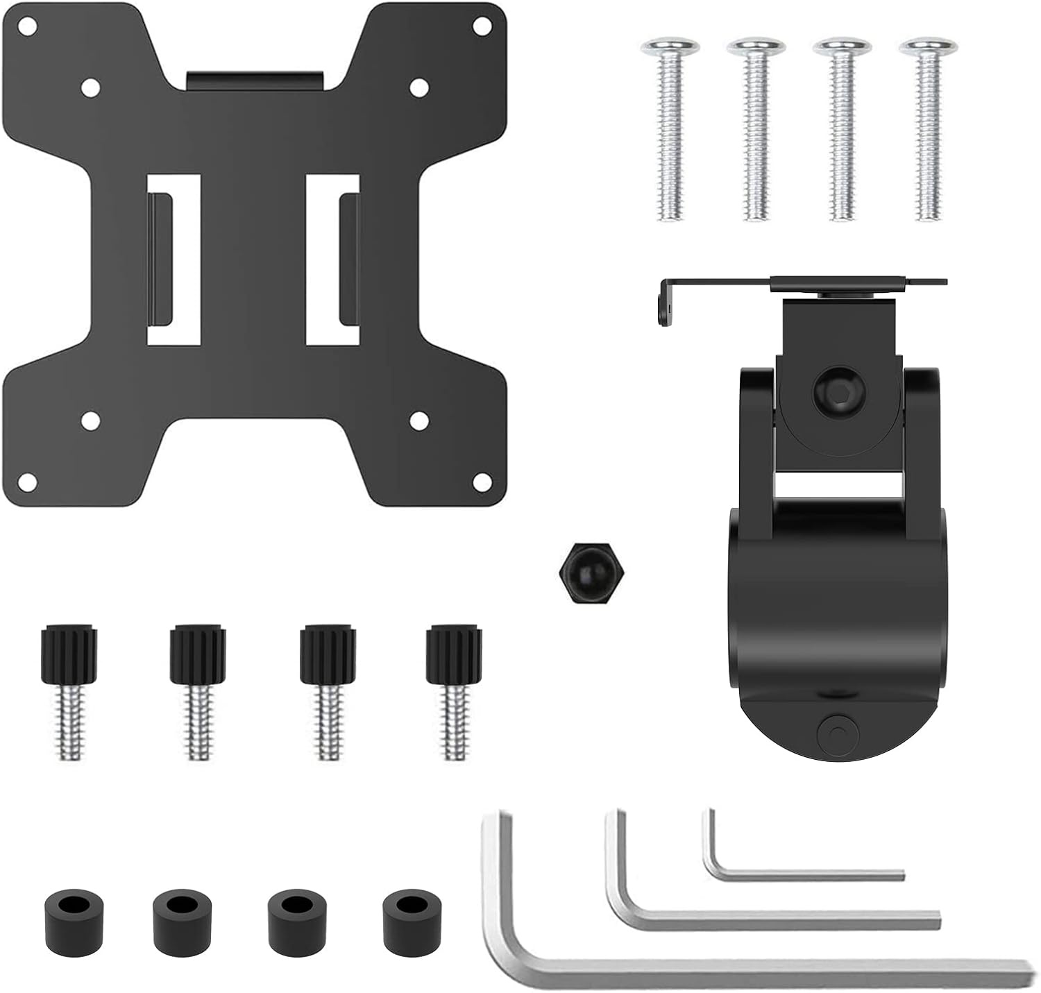 image:imageWALI Monitor Pole Mount for Universal Monitor Mounting System Pole Mount Bracket Fits 11 to 24 Diameter Pole Up to 32 Screens Mounting Holes for 75 x 75mm and 100 x 100mm VES02 BlackFor 1375 diameter pole