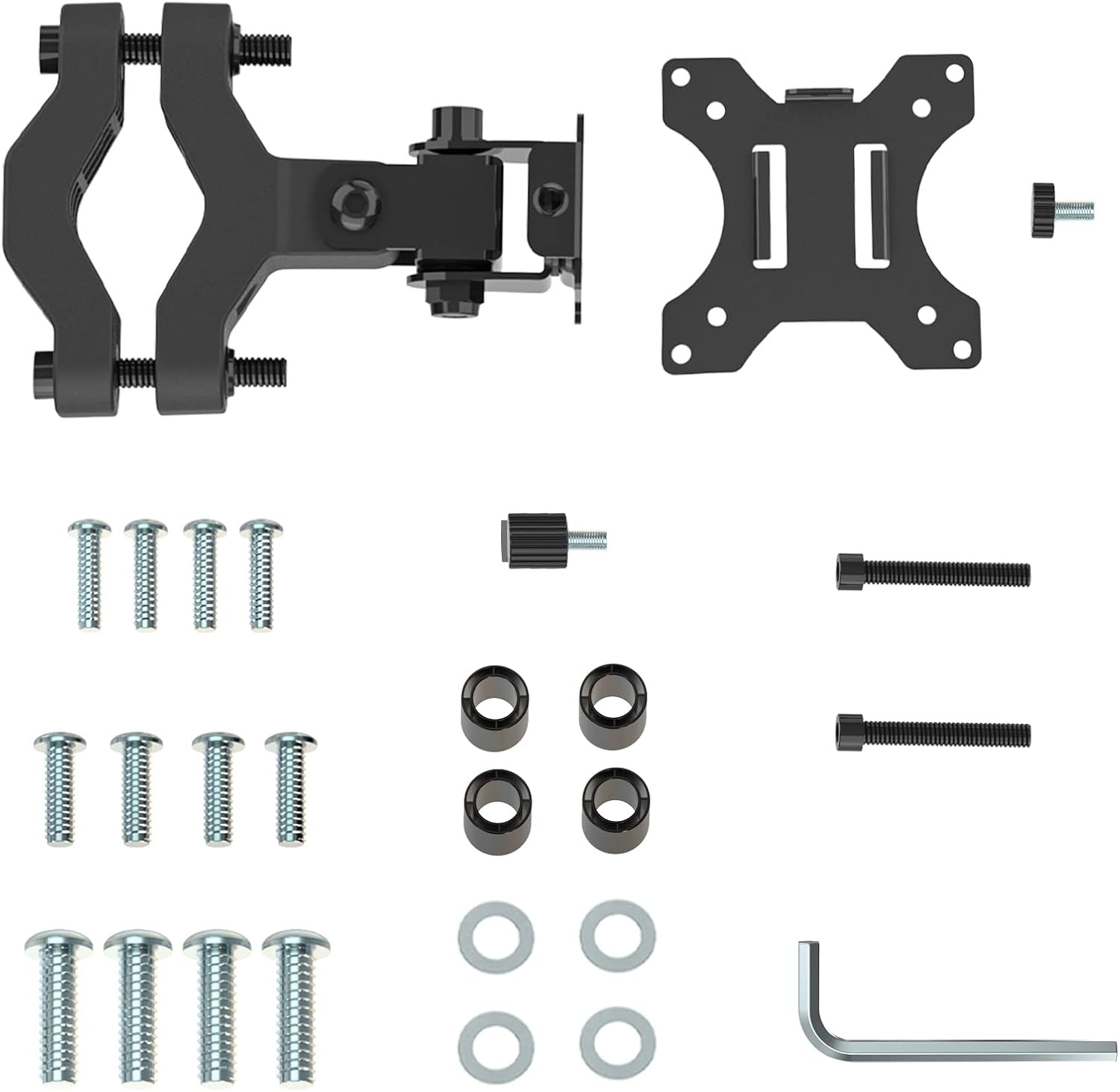 image:imageWALI Monitor Pole Mount for Universal Monitor Mounting System Pole Mount Bracket Fits 11 to 24 Diameter Pole Up to 32 Screens Mounting Holes for 75 x 75mm and 100 x 100mm VES02 BlackFor 1124 diameter pole