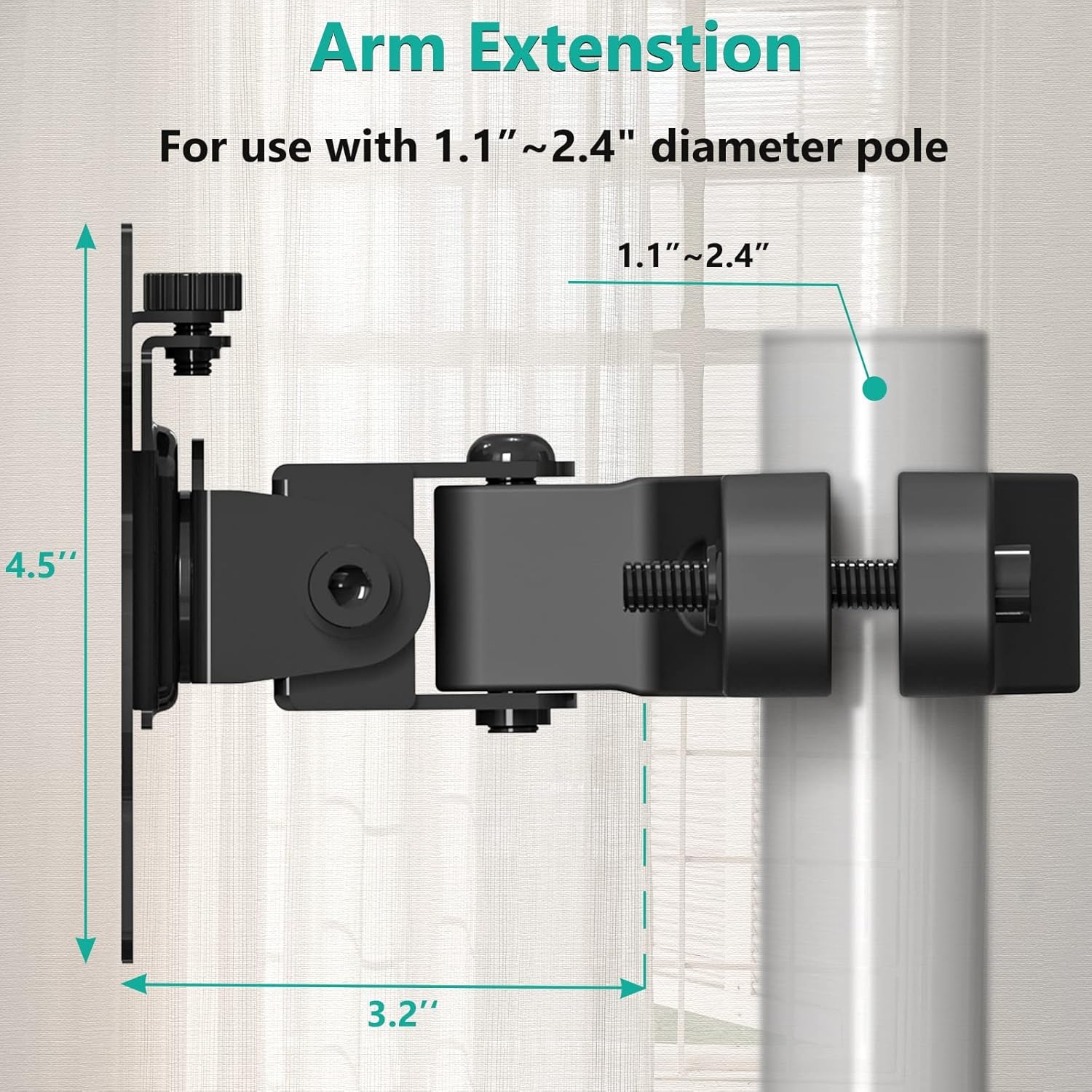 image:imageWALI Monitor Pole Mount for Universal Monitor Mounting System Pole Mount Bracket Fits 11 to 24 Diameter Pole Up to 32 Screens Mounting Holes for 75 x 75mm and 100 x 100mm VES02 BlackFor 1124 diameter pole