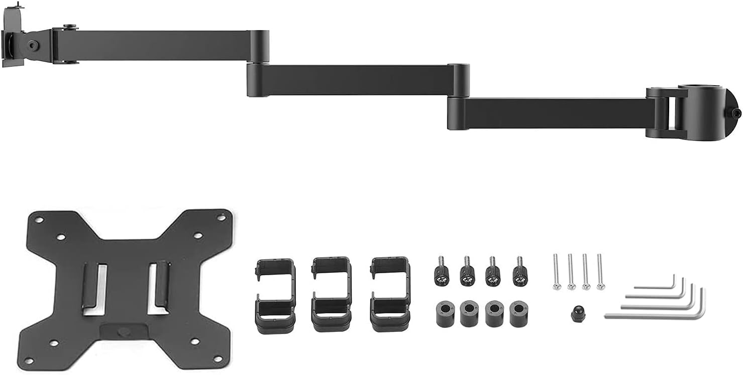 image:imageWALI Single Monitor Arm Universal 3 Tier Arm Fully Adjustable Pole Mount Bracket for WALI Monitor Mounting System 001ARMXL Black