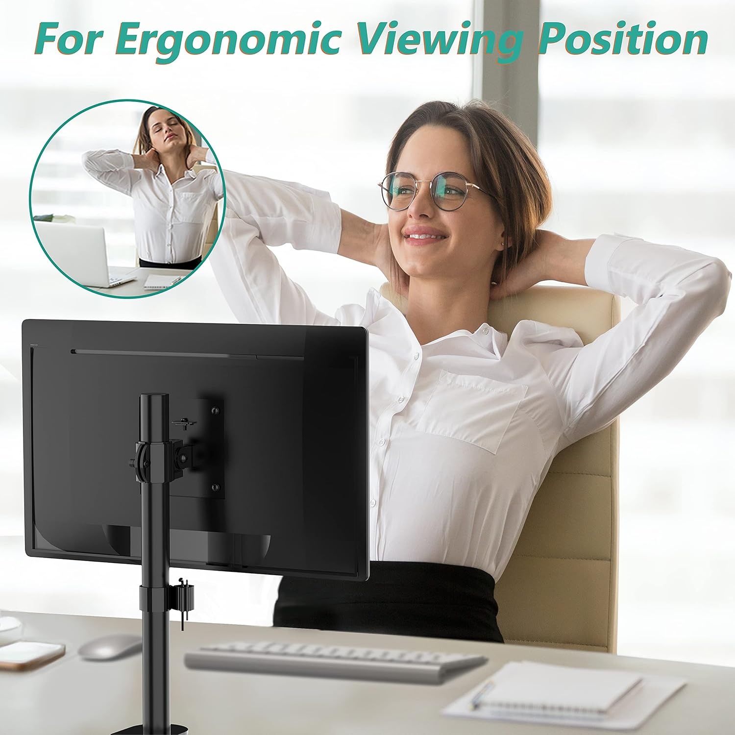 image:imageWALI Single Monitor Mount Monitors Desk Mount Single Monitor Arm Holds Screen Up to 32inch 22lbs Fully Adjustable Mount Designed for Home Office ApplicationM001S BlackSingle