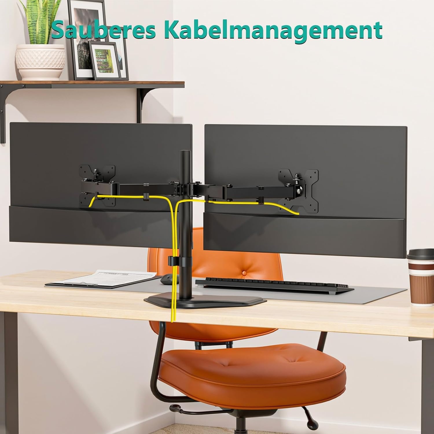 image:imageWALI Single Monitor Mount Monitors Desk Mount Single Monitor Arm Holds Screen Up to 32inch 22lbs Fully Adjustable Mount Designed for Home Office ApplicationM001S BlackDual