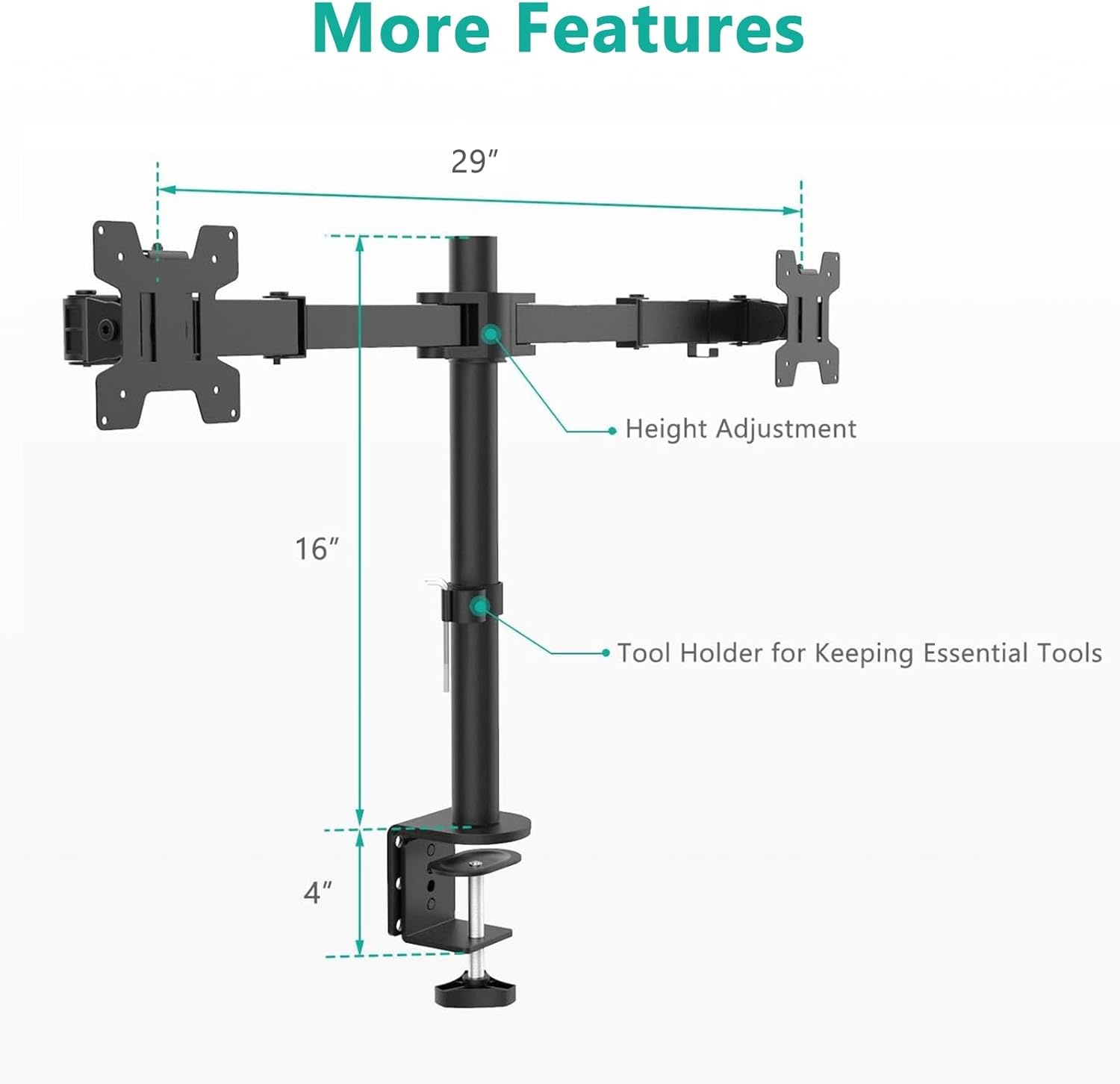 image:imageWALI Single Monitor Mount Monitors Desk Mount Single Monitor Arm Holds Screen Up to 32inch 22lbs Fully Adjustable Mount Designed for Home Office ApplicationM001S BlackDual