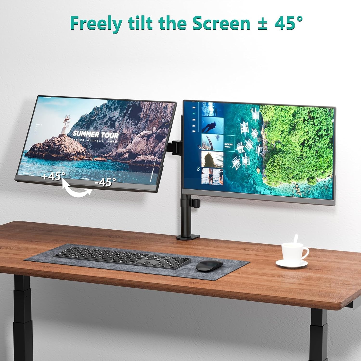 image:imageWALI Single Monitor Mount Monitors Desk Mount Single Monitor Arm Holds Screen Up to 32inch 22lbs Fully Adjustable Mount Designed for Home Office ApplicationM001S BlackDual