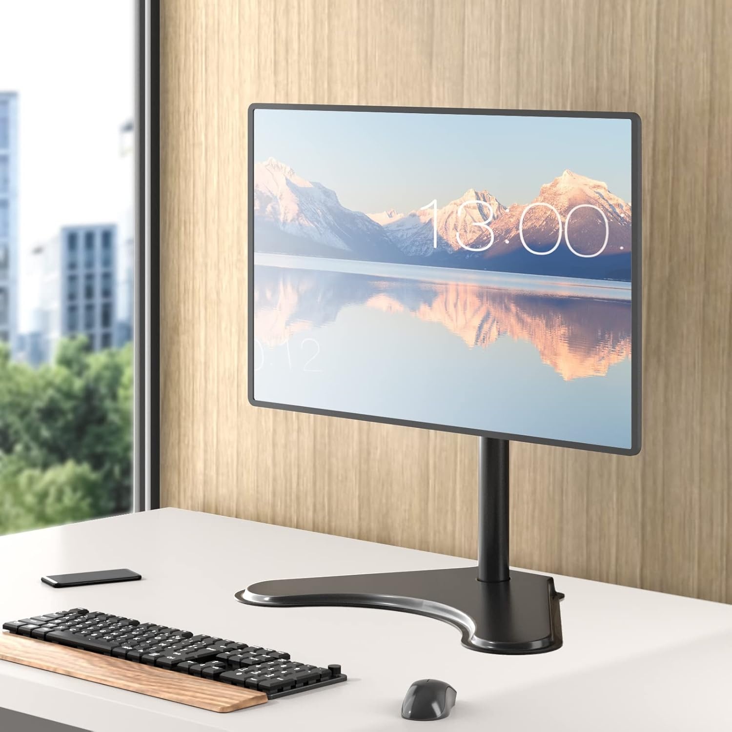 image:imageWALI Single Monitor Mount Monitors Desk Mount Single Monitor Arm Holds Screen Up to 32inch 22lbs Fully Adjustable Mount Designed for Home Office ApplicationM001S BlackSingle