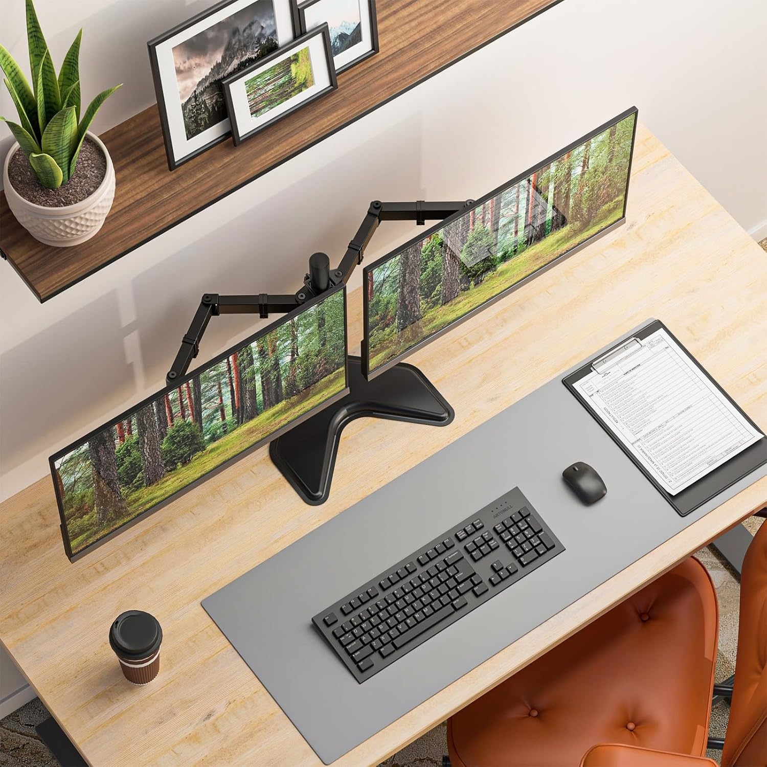image:imageWALI Single Monitor Mount Monitors Desk Mount Single Monitor Arm Holds Screen Up to 32inch 22lbs Fully Adjustable Mount Designed for Home Office ApplicationM001S BlackDual