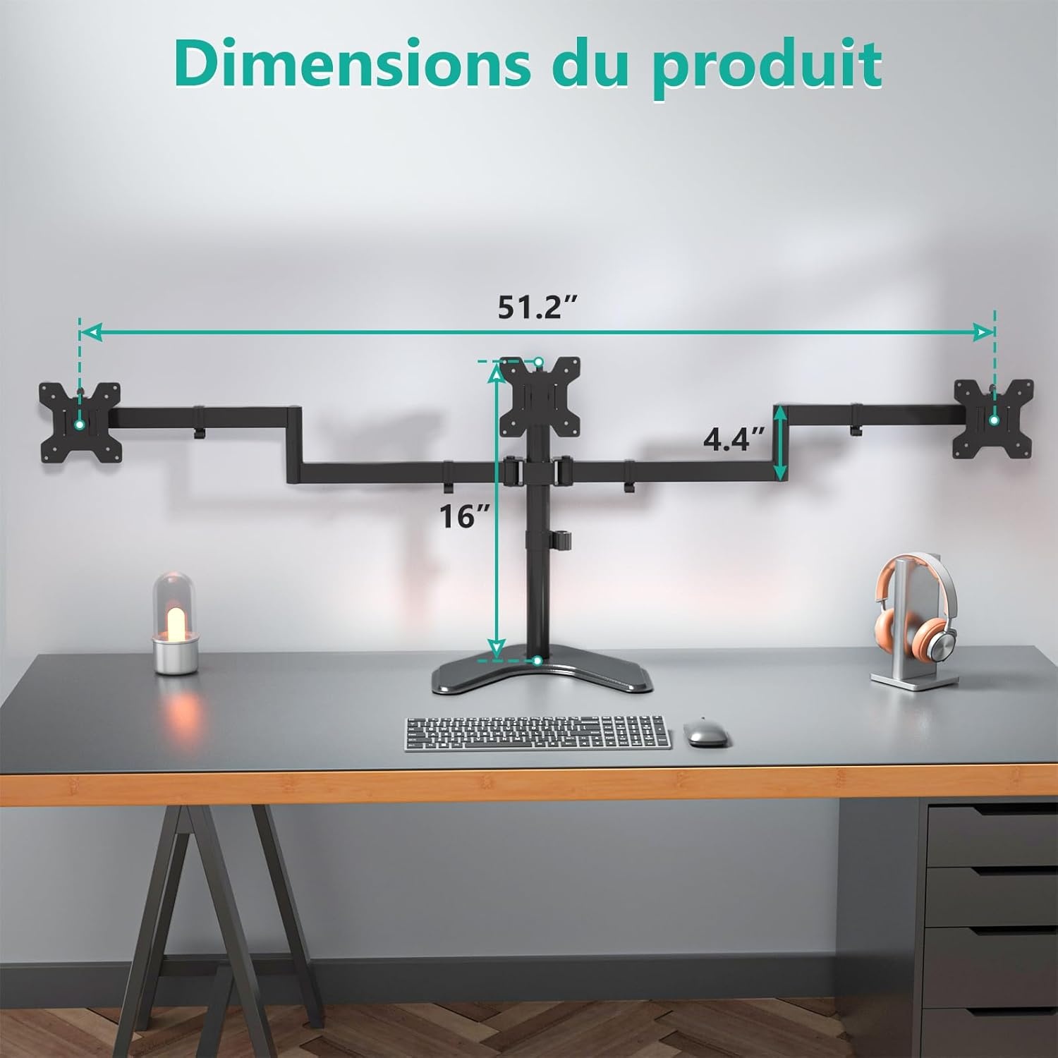 image:imageWALI Single Monitor Mount Monitors Desk Mount Single Monitor Arm Holds Screen Up to 32inch 22lbs Fully Adjustable Mount Designed for Home Office ApplicationM001S BlackTriple