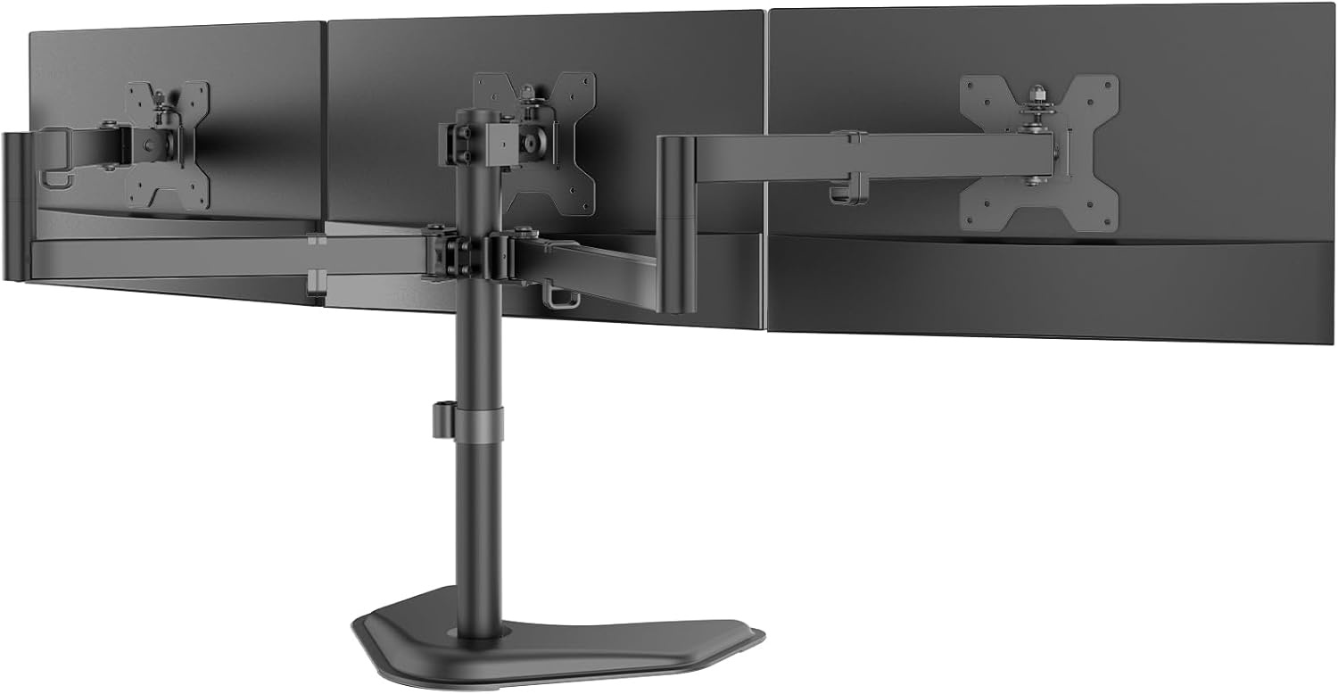 image:imageWALI Single Monitor Mount Monitors Desk Mount Single Monitor Arm Holds Screen Up to 32inch 22lbs Fully Adjustable Mount Designed for Home Office ApplicationM001S BlackTriple