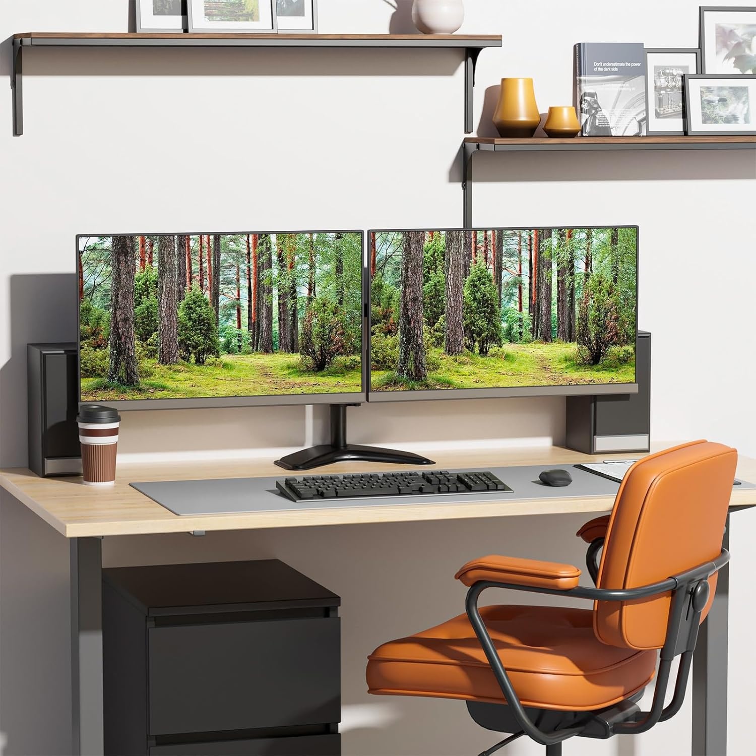 image:imageWALI Single Monitor Mount Monitors Desk Mount Single Monitor Arm Holds Screen Up to 32inch 22lbs Fully Adjustable Mount Designed for Home Office ApplicationM001S BlackDual