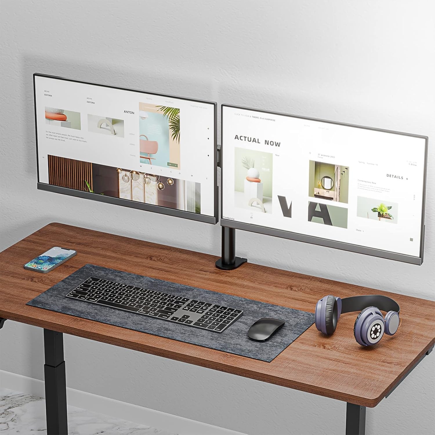 image:imageWALI Single Monitor Mount Monitors Desk Mount Single Monitor Arm Holds Screen Up to 32inch 22lbs Fully Adjustable Mount Designed for Home Office ApplicationM001S BlackDual