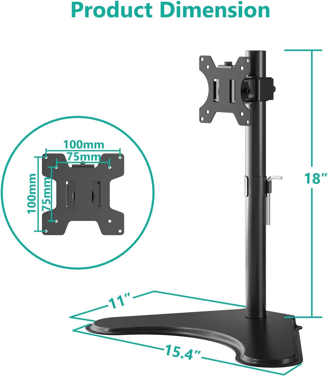 image:imageWALI Single Monitor Mount Monitors Desk Mount Single Monitor Arm Holds Screen Up to 32inch 22lbs Fully Adjustable Mount Designed for Home Office ApplicationM001S BlackSingle