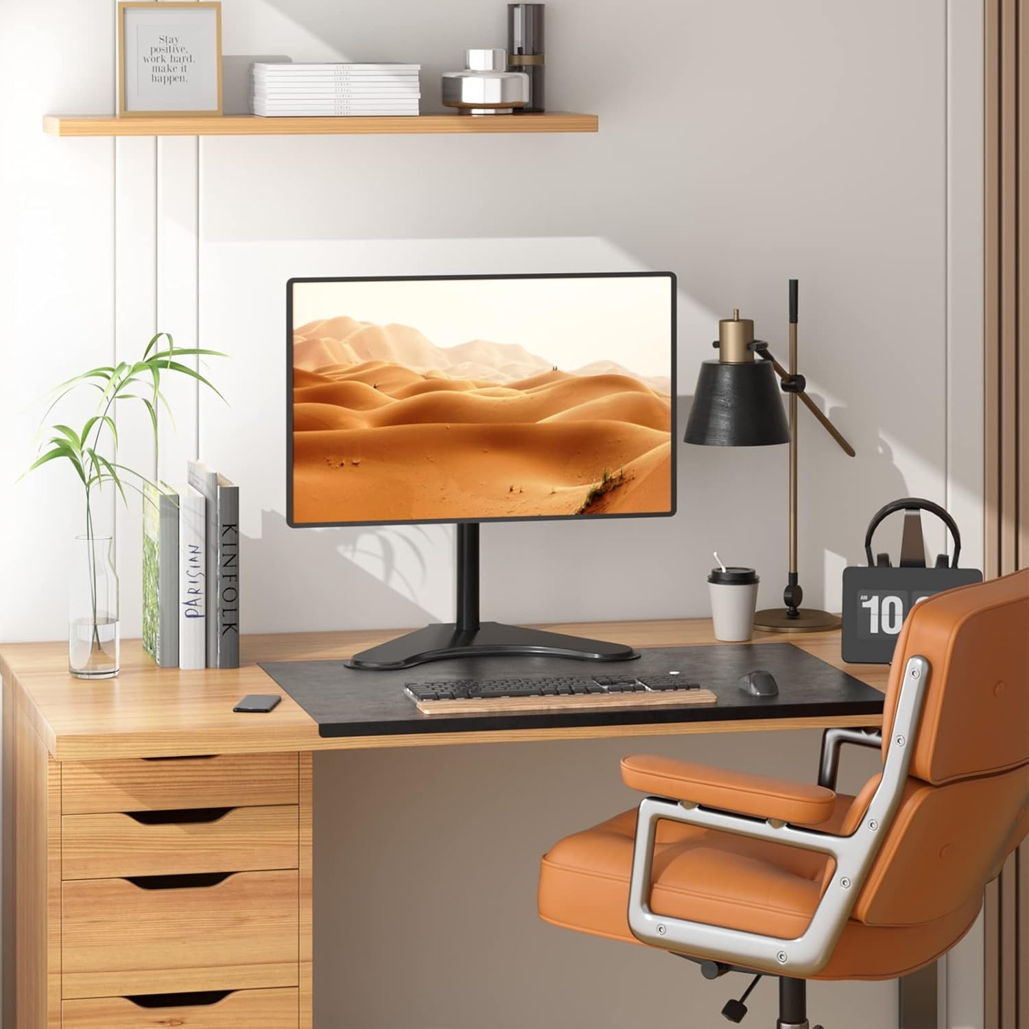 image:imageWALI Single Monitor Mount Monitors Desk Mount Single Monitor Arm Holds Screen Up to 32inch 22lbs Fully Adjustable Mount Designed for Home Office ApplicationM001S BlackSingle