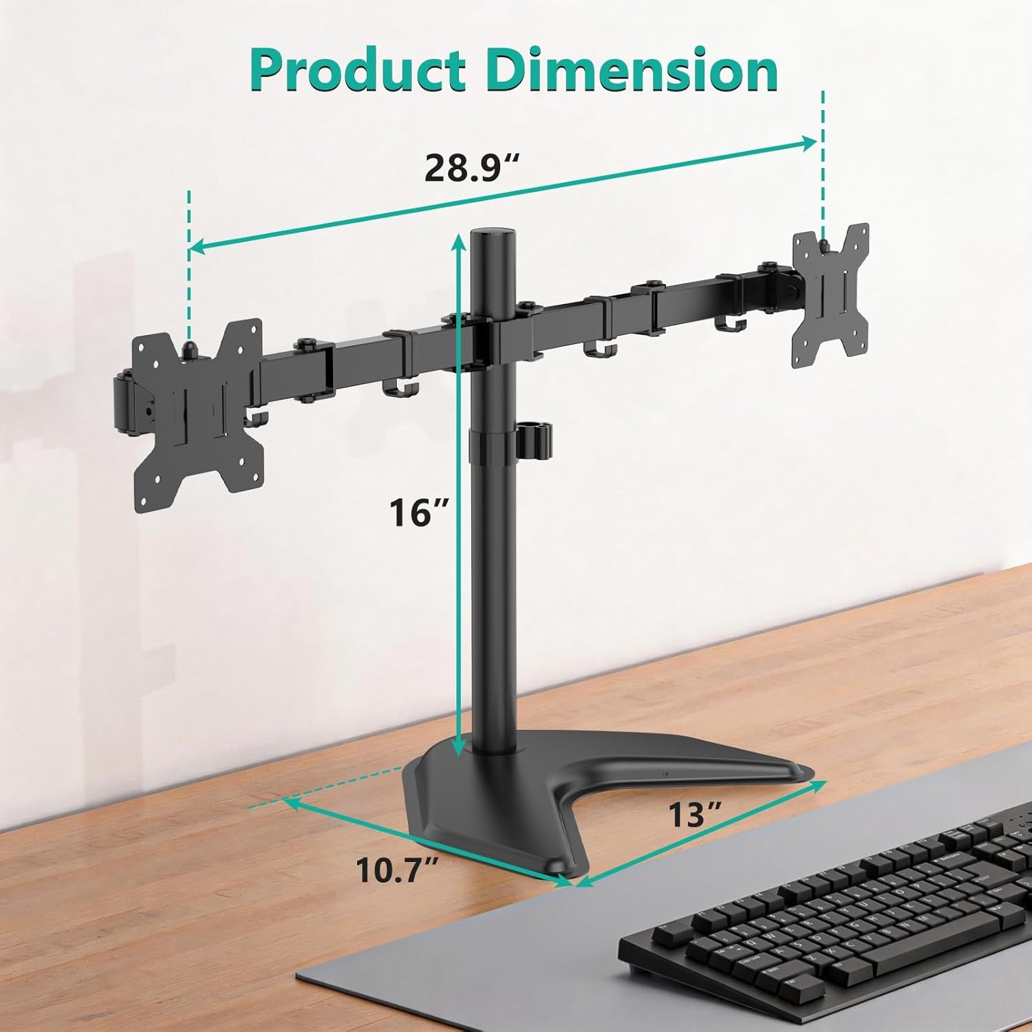 image:imageWALI Single Monitor Mount Monitors Desk Mount Single Monitor Arm Holds Screen Up to 32inch 22lbs Fully Adjustable Mount Designed for Home Office ApplicationM001S BlackDual