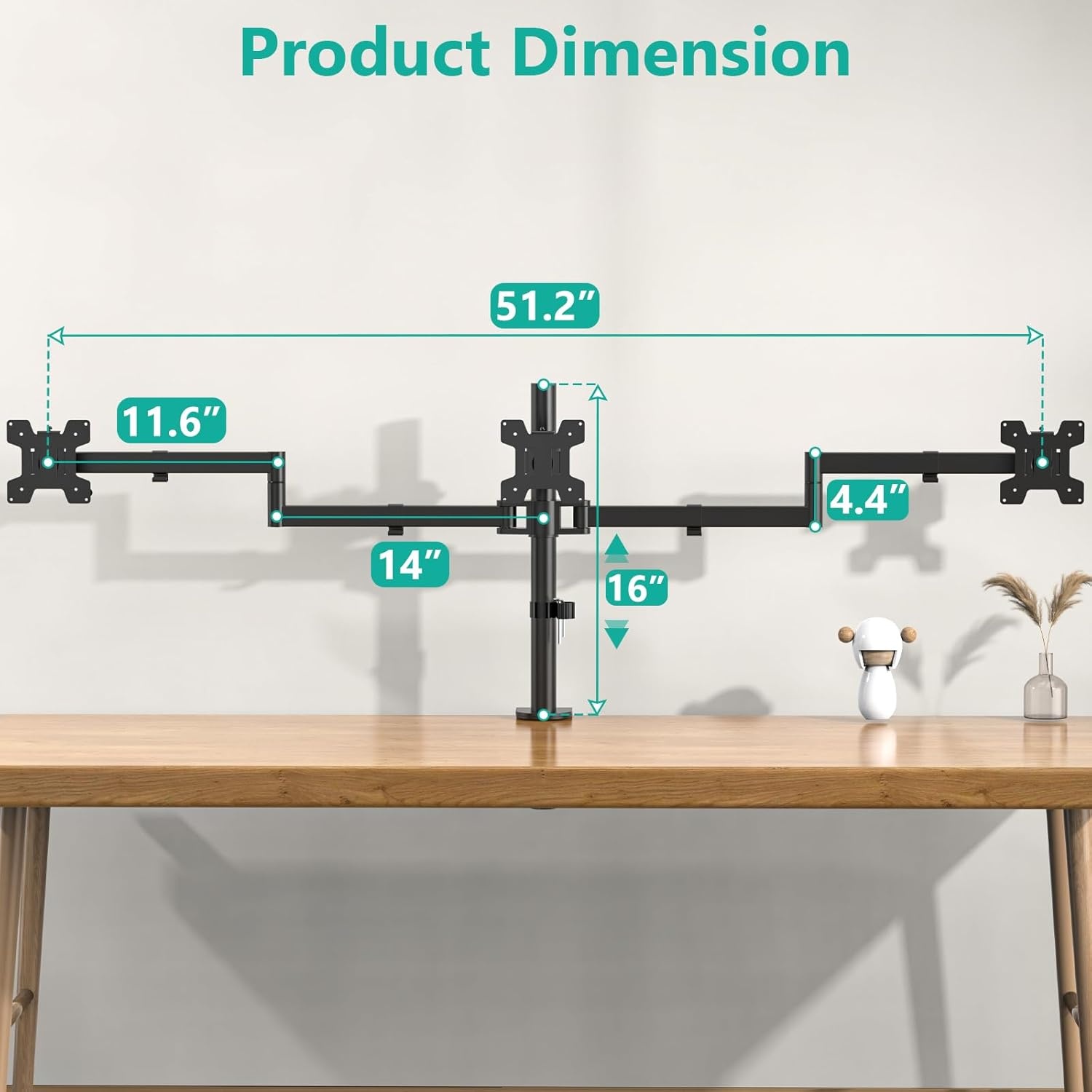 image:imageWALI Single Monitor Mount Monitors Desk Mount Single Monitor Arm Holds Screen Up to 32inch 22lbs Fully Adjustable Mount Designed for Home Office ApplicationM001S BlackTriple