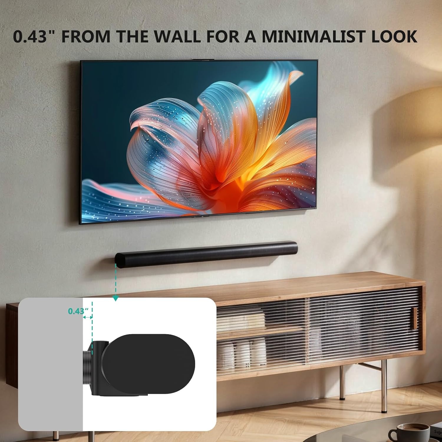 image:imageWALI Soundbar Mount for Sonos Arc and Sonos Arc Ultra Sound bar Wall Mount Bracket Hidden Design Mount on Wall Under TV Installation BlackBlack