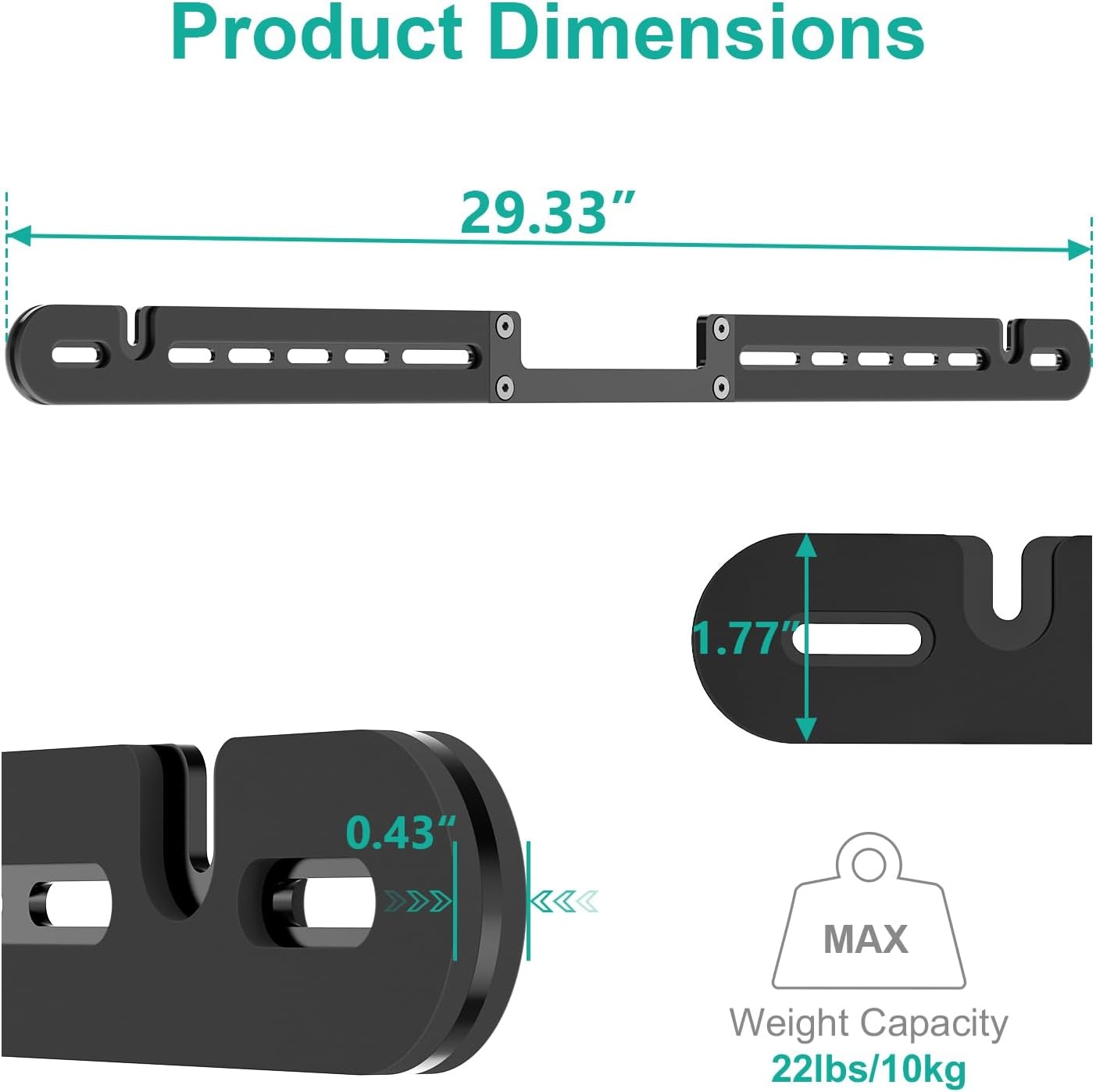 image:imageWALI Soundbar Mount for Sonos Arc and Sonos Arc Ultra Sound bar Wall Mount Bracket Hidden Design Mount on Wall Under TV Installation BlackBlack