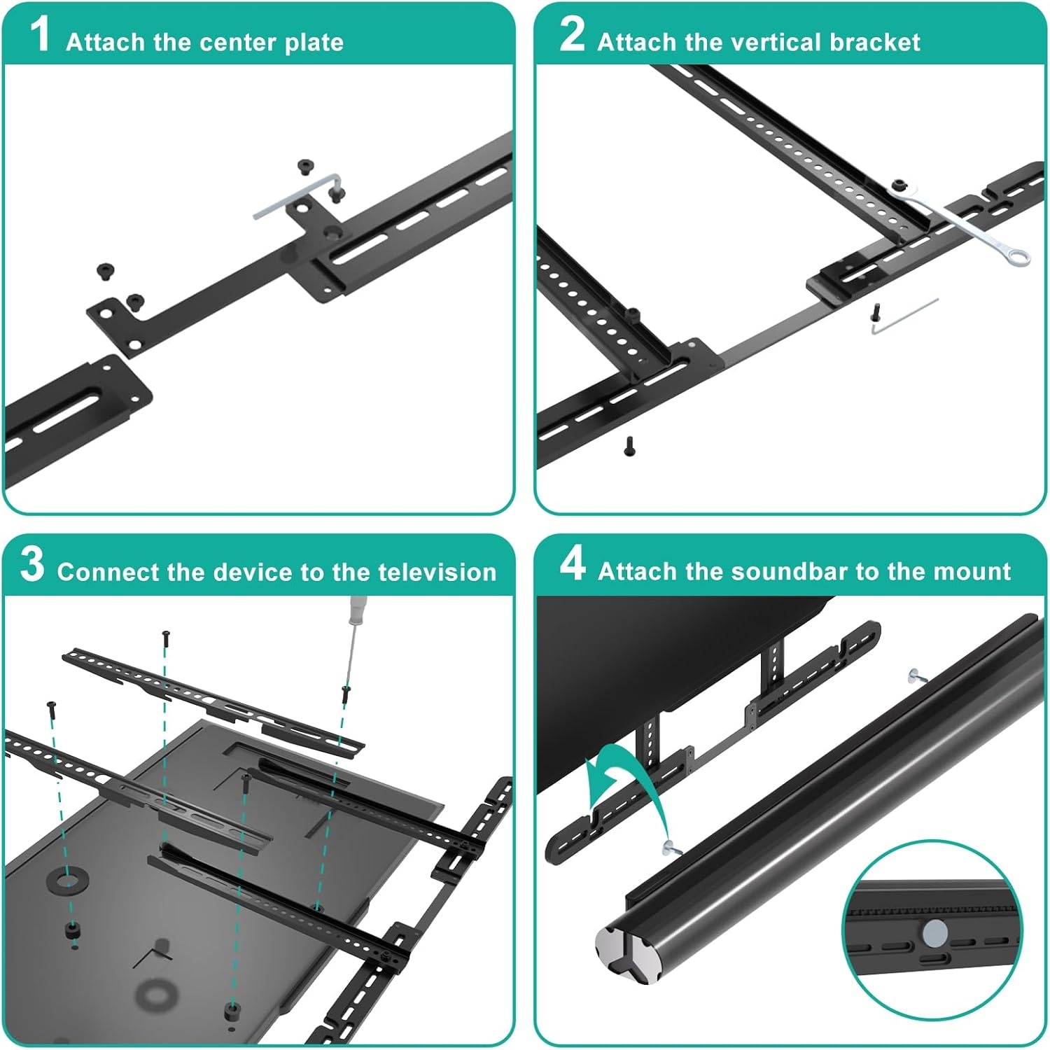 image:imageWALI Soundbar Mount for Sonos Arc and Sonos Arc Ultra Sound bar Wall Mount Bracket Hidden Design Mount on Wall Under TV Installation BlackBlack
