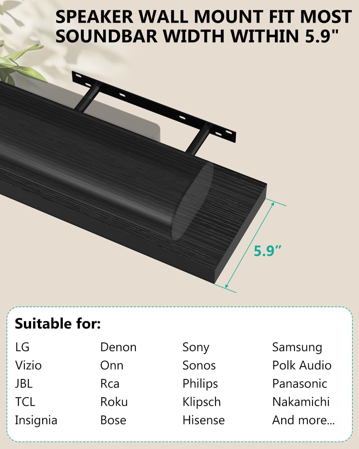 image:imageWALI Soundbar Mount for Sonos Arc and Sonos Arc Ultra Sound bar Wall Mount Bracket Hidden Design Mount on Wall Under TV Installation BlackBlack