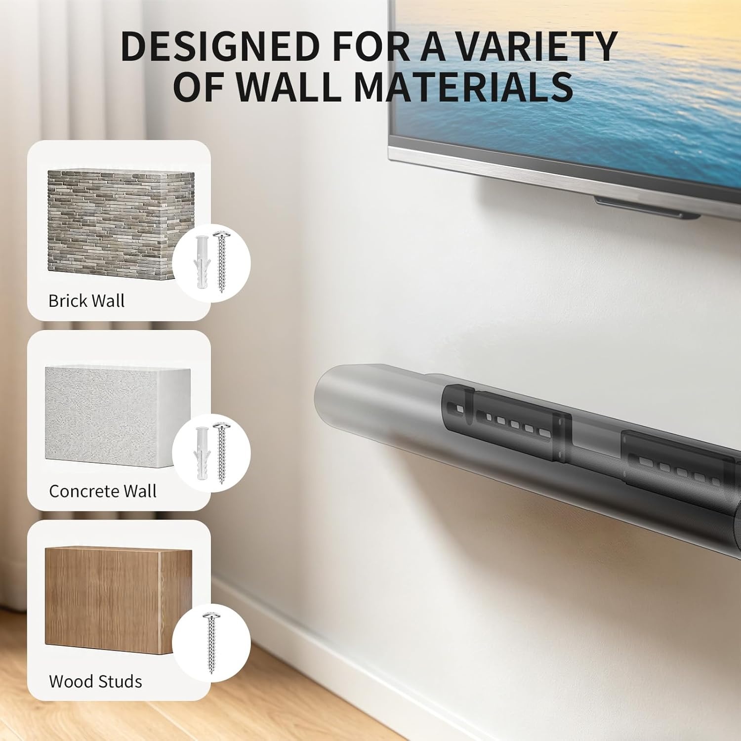 image:imageWALI Soundbar Mount for Sonos Arc and Sonos Arc Ultra Sound bar Wall Mount Bracket Hidden Design Mount on Wall Under TV Installation BlackBlack