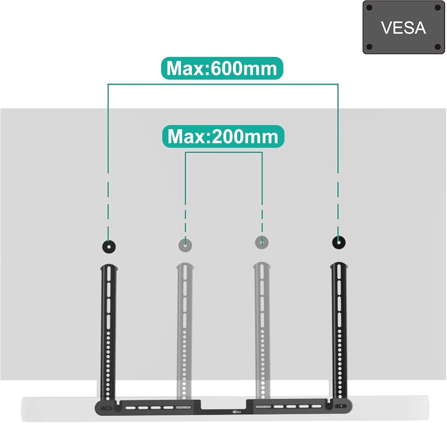 image:imageWALI Soundbar Mount for Sonos Arc and Sonos Arc Ultra Sound bar Wall Mount Bracket Hidden Design Mount on Wall Under TV Installation BlackBlack