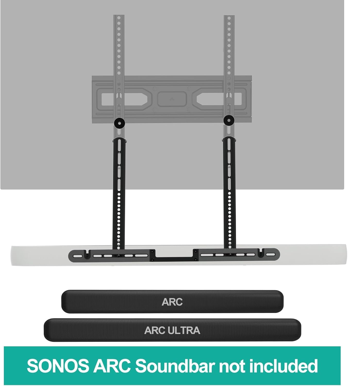 image:imageWALI Soundbar Mount for Sonos Arc and Sonos Arc Ultra Sound bar Wall Mount Bracket Hidden Design Mount on Wall Under TV Installation BlackBlack
