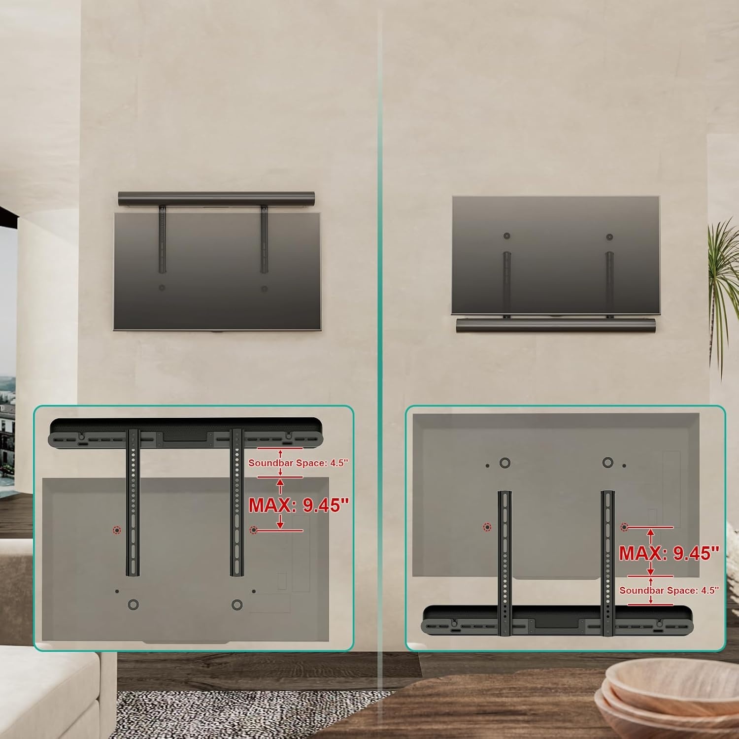 image:imageWALI Soundbar Mount for Sonos Arc and Sonos Arc Ultra Sound bar Wall Mount Bracket Hidden Design Mount on Wall Under TV Installation BlackBlack