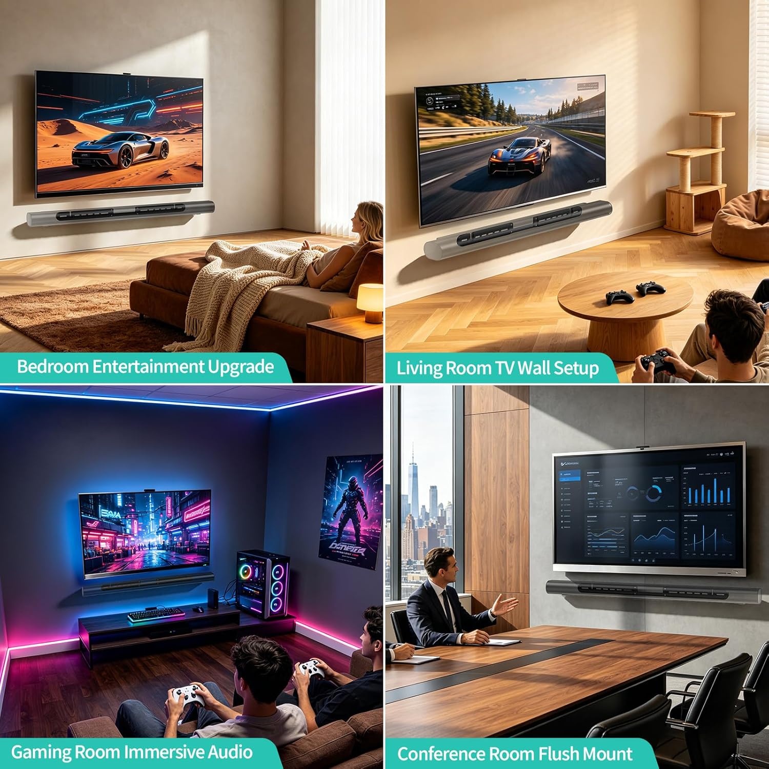 image:imageWALI Soundbar Mount for Sonos Arc and Sonos Arc Ultra Sound bar Wall Mount Bracket Hidden Design Mount on Wall Under TV Installation BlackBlack