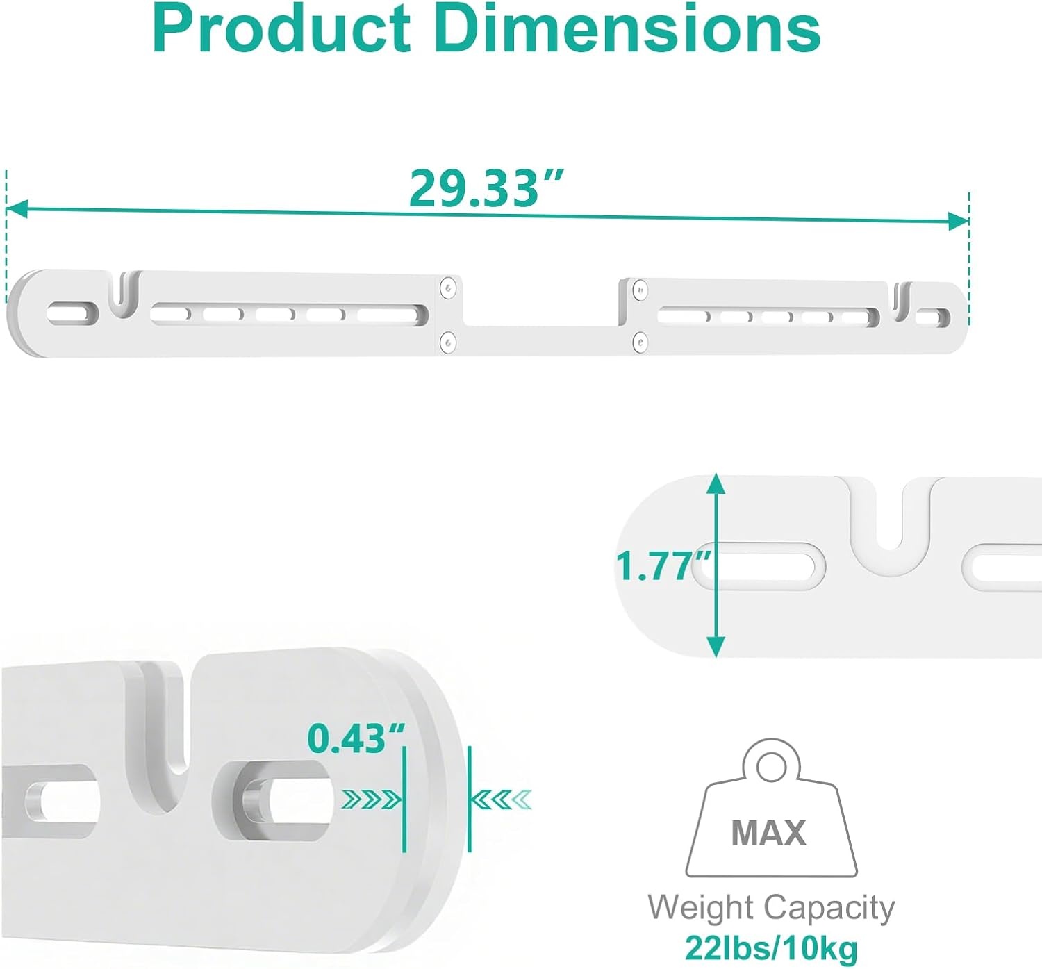 image:imageWALI Soundbar Mount for Sonos Arc and Sonos Arc Ultra Sound bar Wall Mount Bracket Hidden Design Mount on Wall Under TV Installation BlackWhite