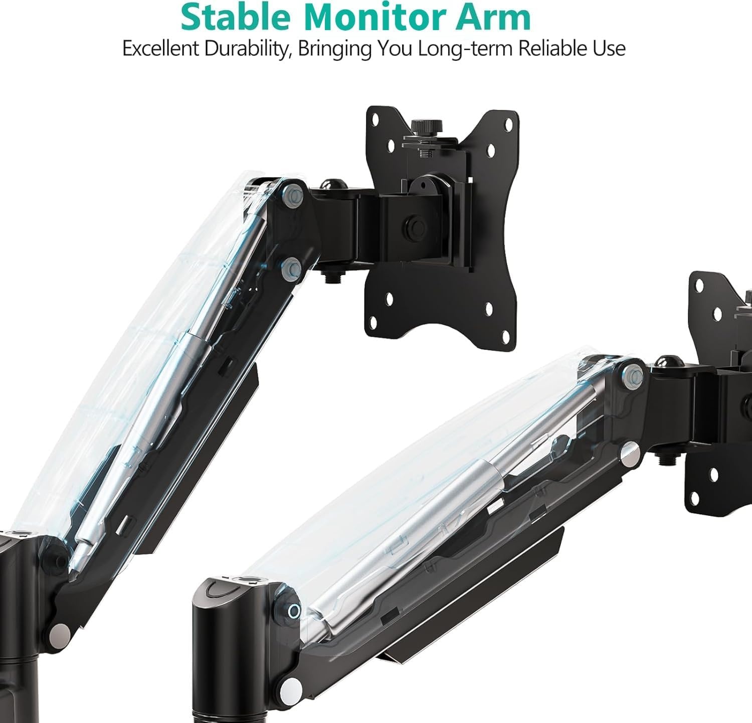 image:imageWALI Triple Arm Laptop and Dual Monitor Desk Mount for 17 Notebook and Up to 27 Screens Extra Tall Adjustable Monitor Stand with Laptop Tray VESA 75x75 100x100 Black M002XLLPWidth 165 Fully Adjustable Desk Mount