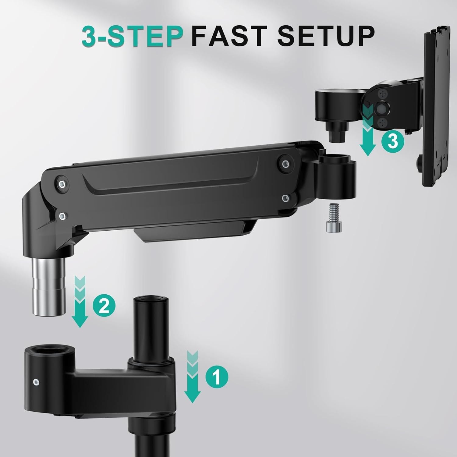 image:imageWALI Triple Monitor Mount for 1334 inch Screens Full Adjustable 3 Monitors Desk Mount with Clamp amp Grommet Base Triple Monitors Arm up to 198lbs Each VESA 75x75 100x100 mm GSDM003XL Black1343