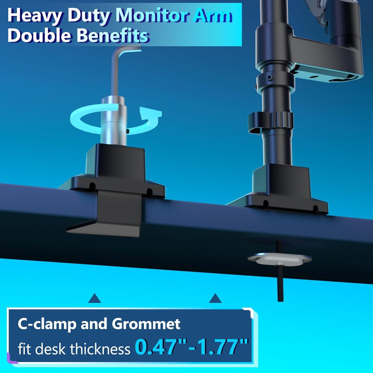image:imageWALI Triple Monitor Mount for 1334 inch Screens Full Adjustable 3 Monitors Desk Mount with Clamp amp Grommet Base Triple Monitors Arm up to 198lbs Each VESA 75x75 100x100 mm GSDM003XL Black1349