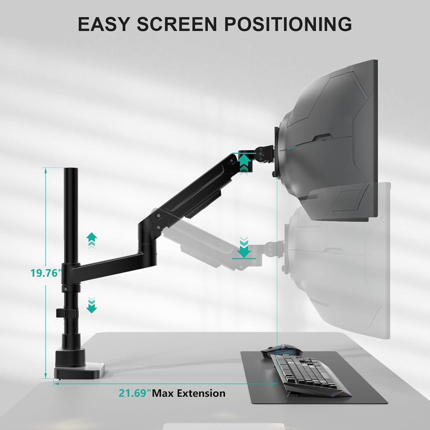 image:imageWALI Triple Monitor Mount for 1334 inch Screens Full Adjustable 3 Monitors Desk Mount with Clamp amp Grommet Base Triple Monitors Arm up to 198lbs Each VESA 75x75 100x100 mm GSDM003XL Black1343