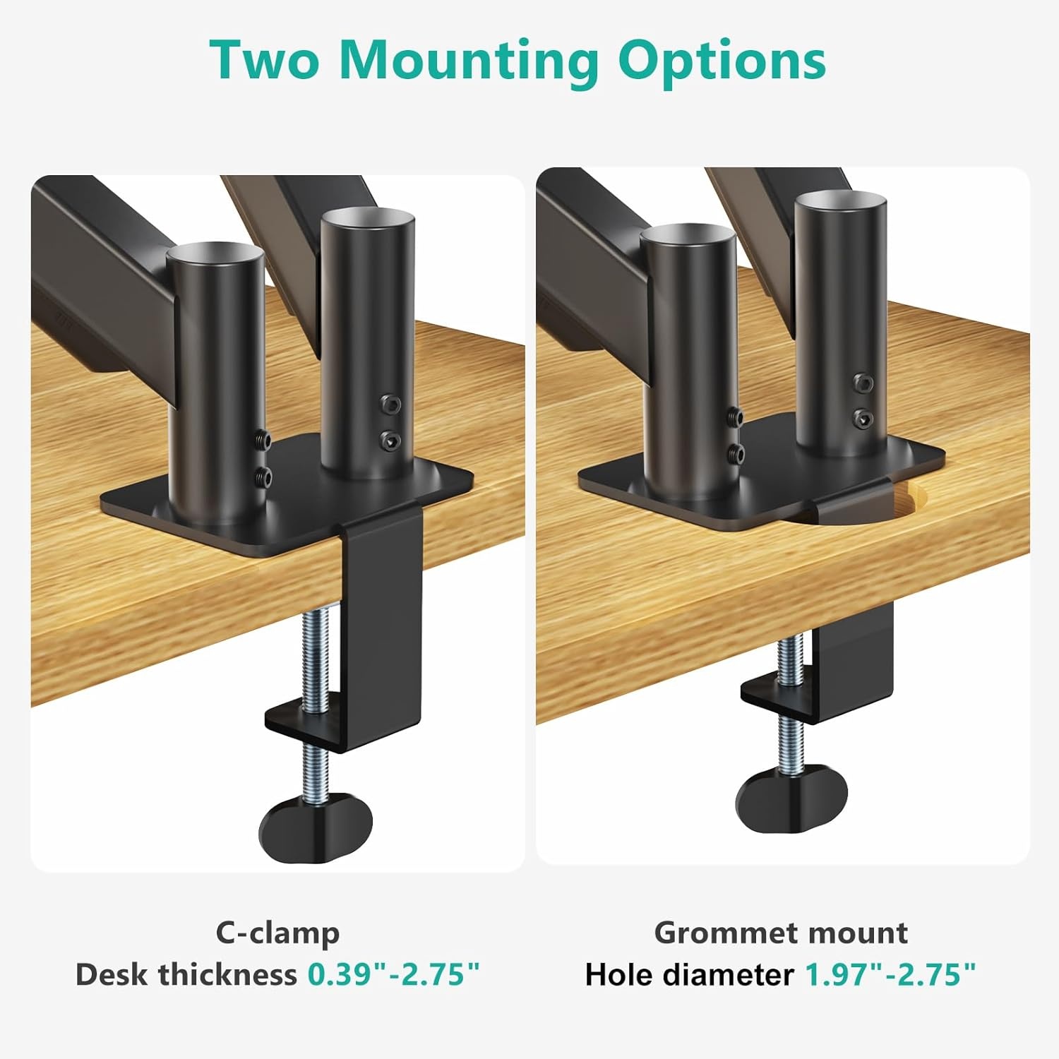 image:imageWALI Triple Monitor Mount for 1334 inch Screens Full Adjustable 3 Monitors Desk Mount with Clamp amp Grommet Base Triple Monitors Arm up to 198lbs Each VESA 75x75 100x100 mm GSDM003XL Black1327